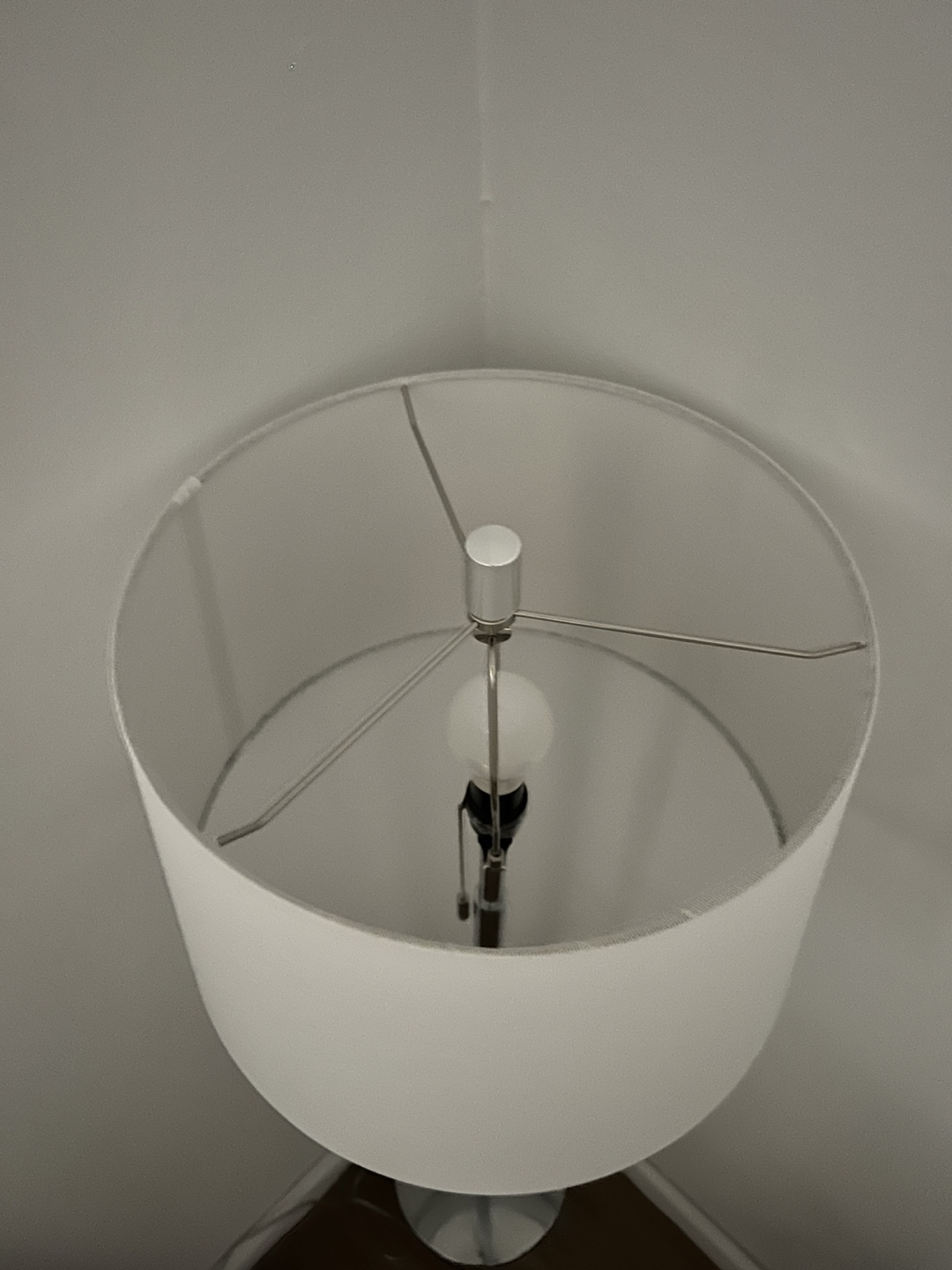 Chrome Floor Lamp with White Shade - photo 4