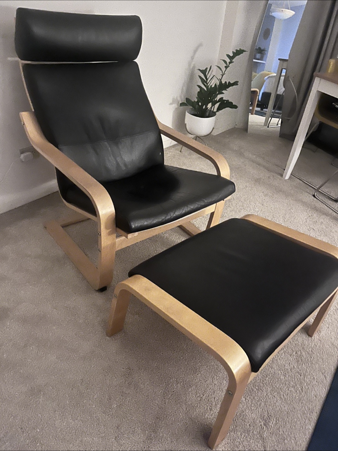 IKEA STRANDMON Wing Chair with Ottoman