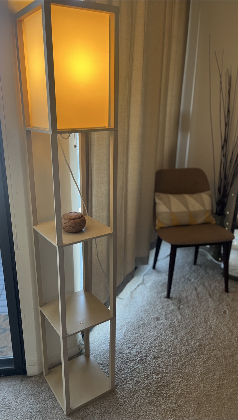 Modern Floor Lamp with Shelves