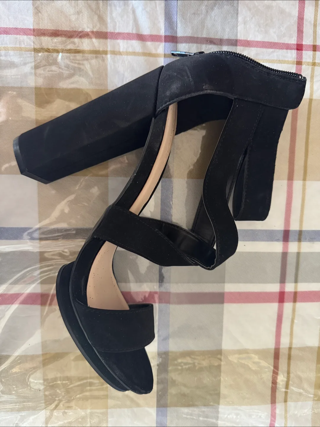 Black Chunky Heel Sandals thumbnail