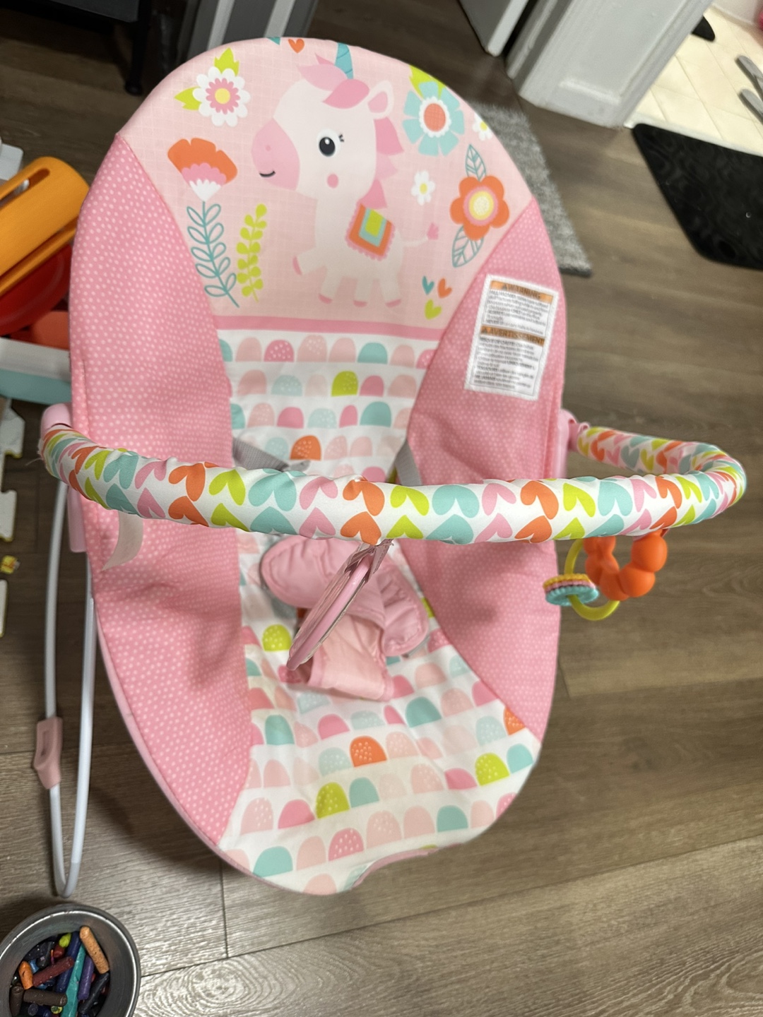 Infant Baby Rocker Bouncer Chair Pink Unicorn
