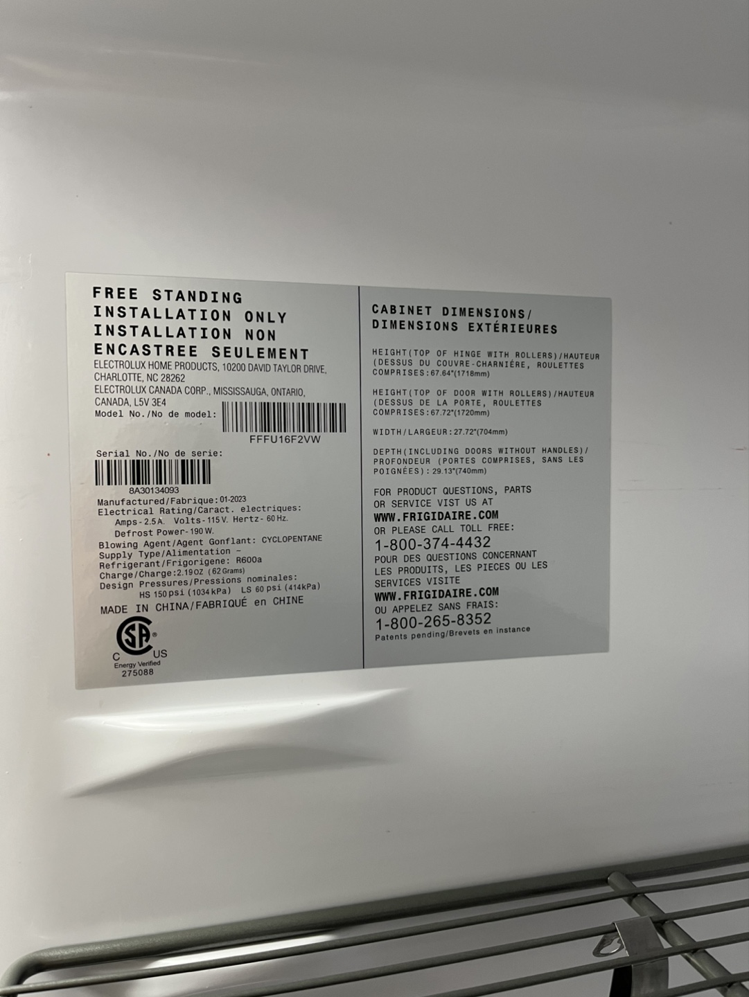 Frigidaire Freezer - photo 3