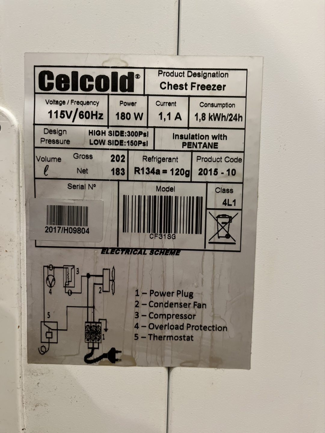 Celcold CF315G Freezer - photo 3