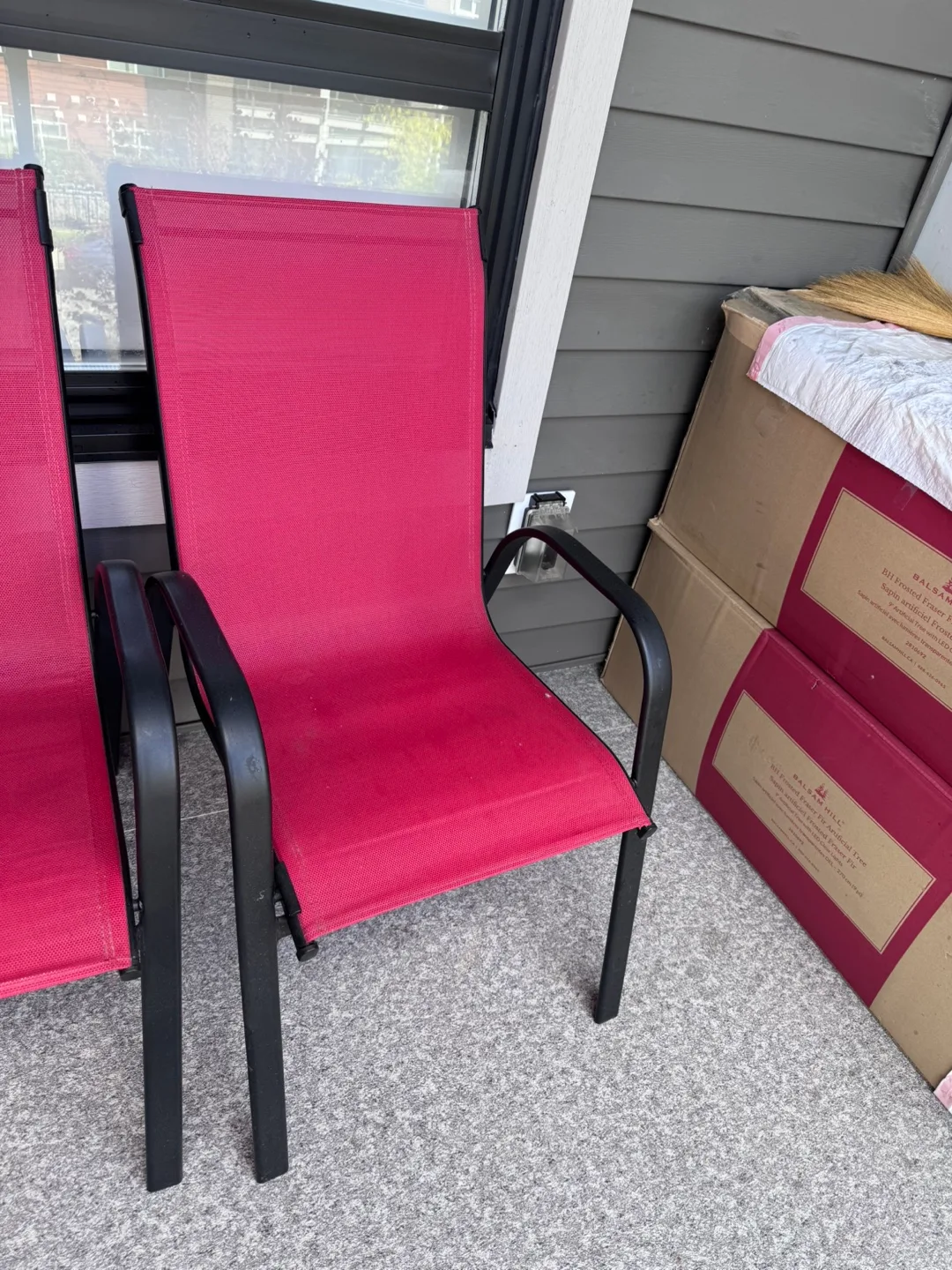 Pair of red Outdoor Sling Chairs image indicator(3)
