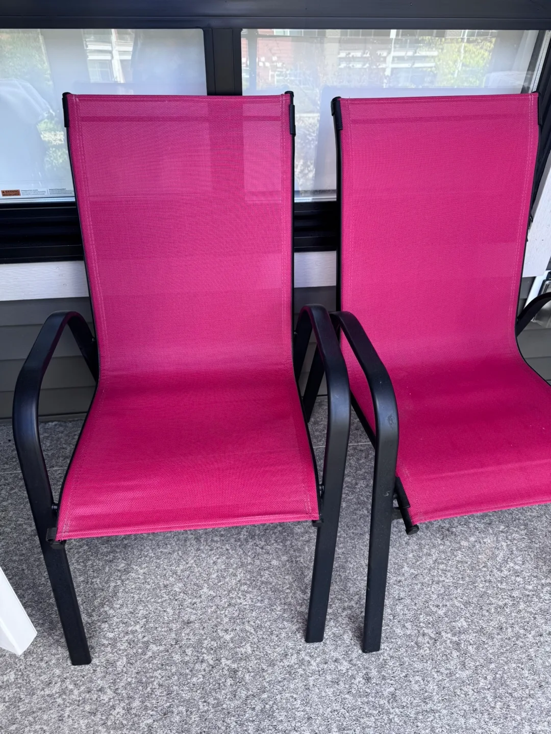 Pair of red Outdoor Sling Chairs image indicator(2)