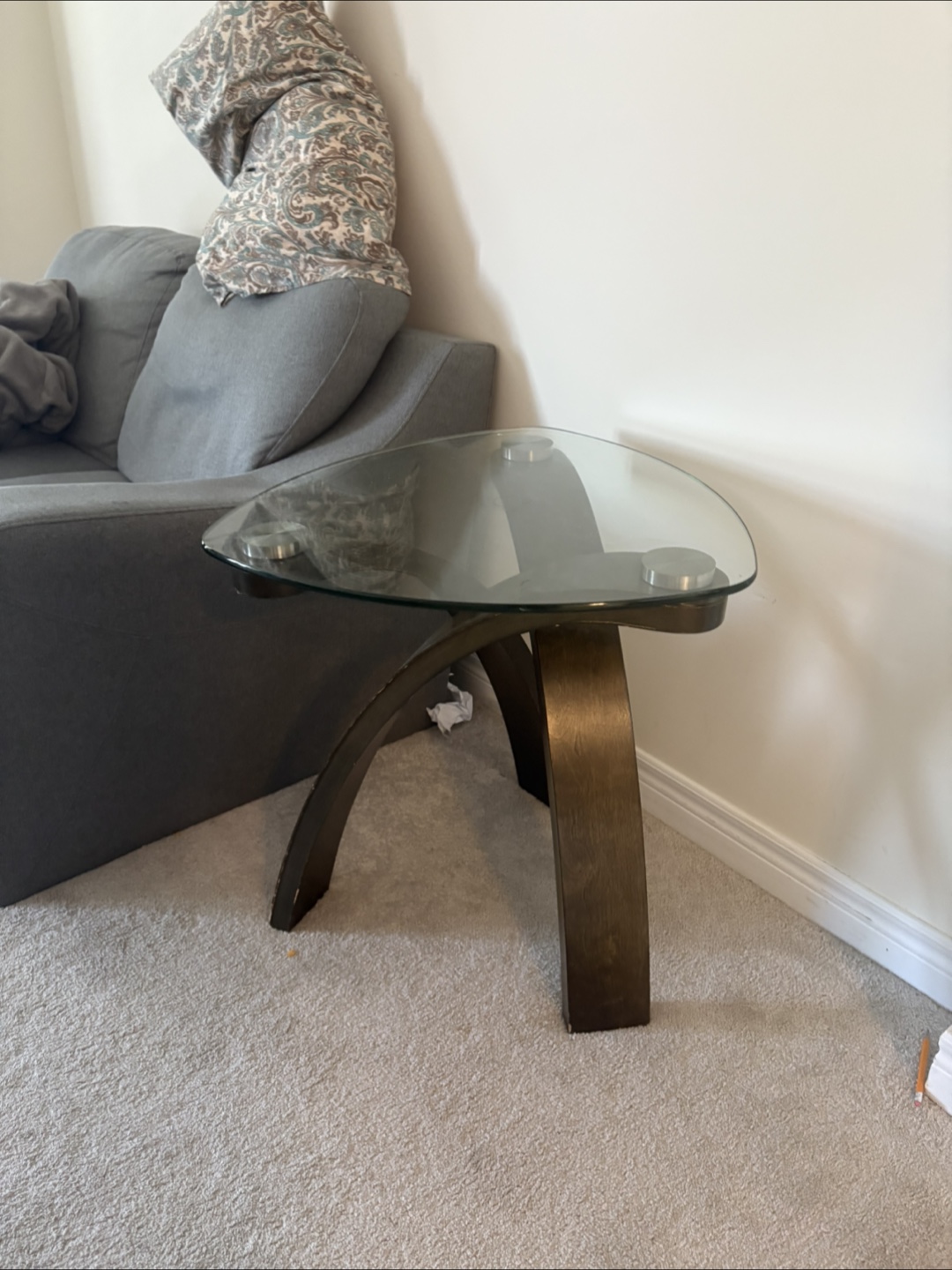 Unique Glass and Wood Accent Table - photo 5