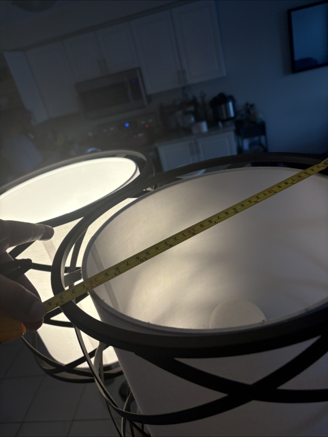 Pair of Floor Lamps with White Drum Shades - photo 4