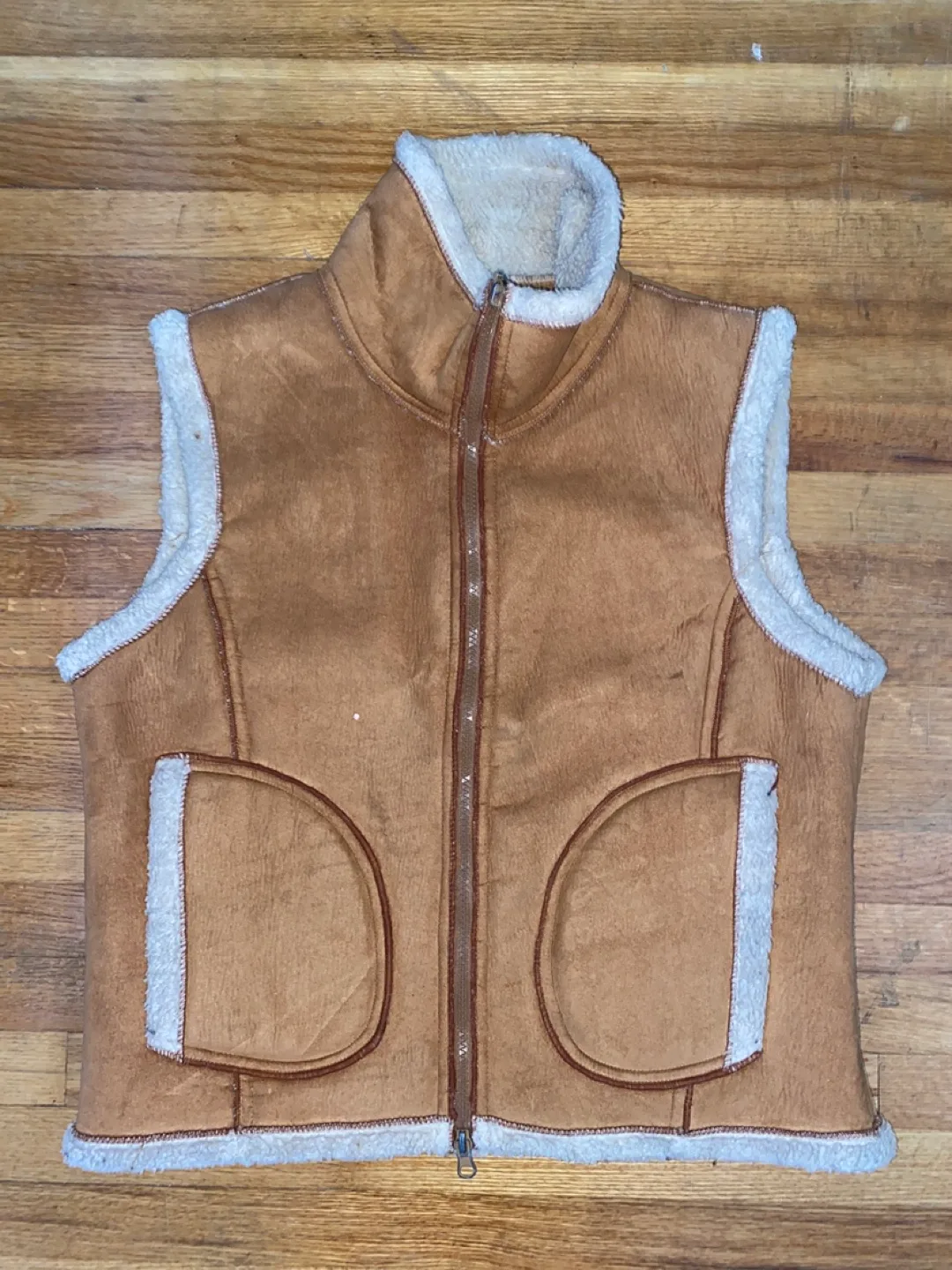 Paparazzi Women's Size Large Brown Sherpa Vest thumbnail