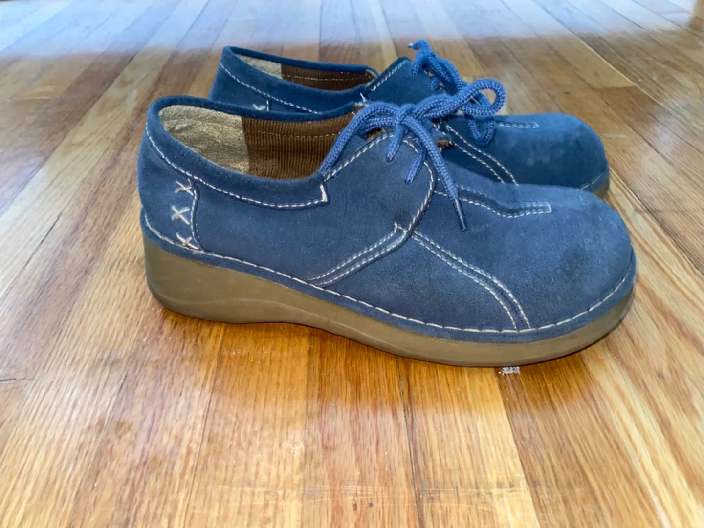 Vintage Soda Shoes - Blue Suede Lace-Ups thumbnail