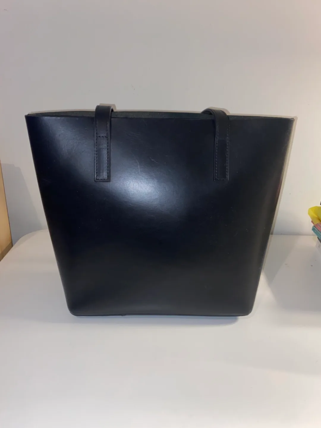 TEDDI JOELLE Black Leather Tote Bag thumbnail