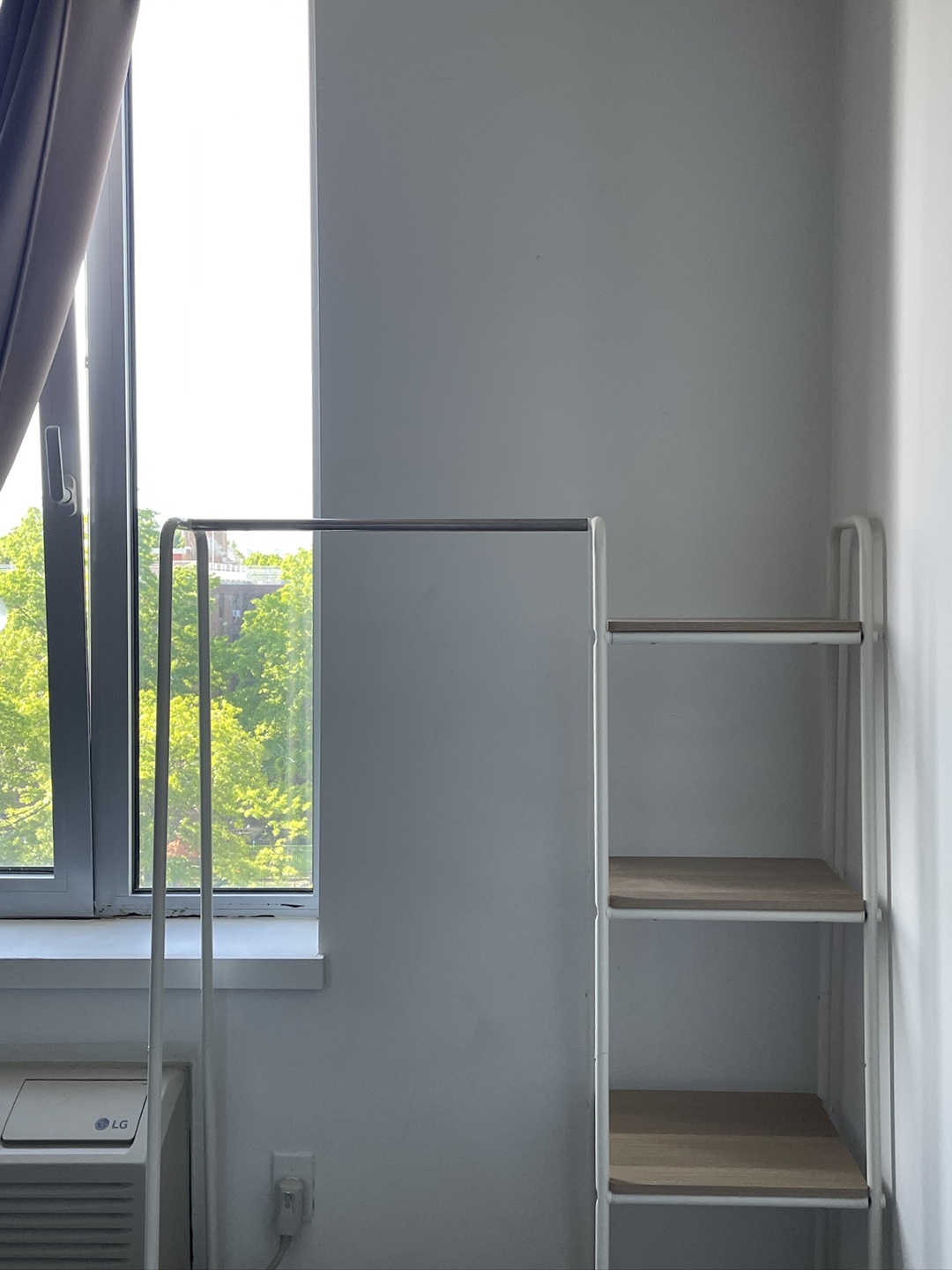 White Clothes Rack with Shelves - photo 2