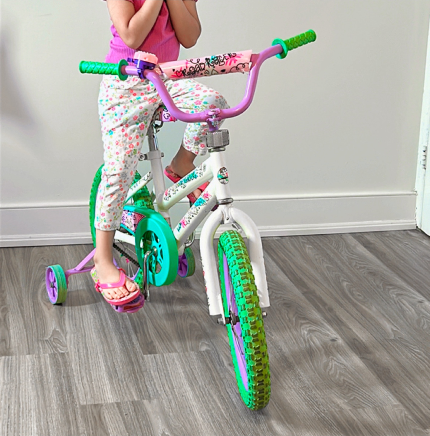 Girls' 16 inch bike with training wheels