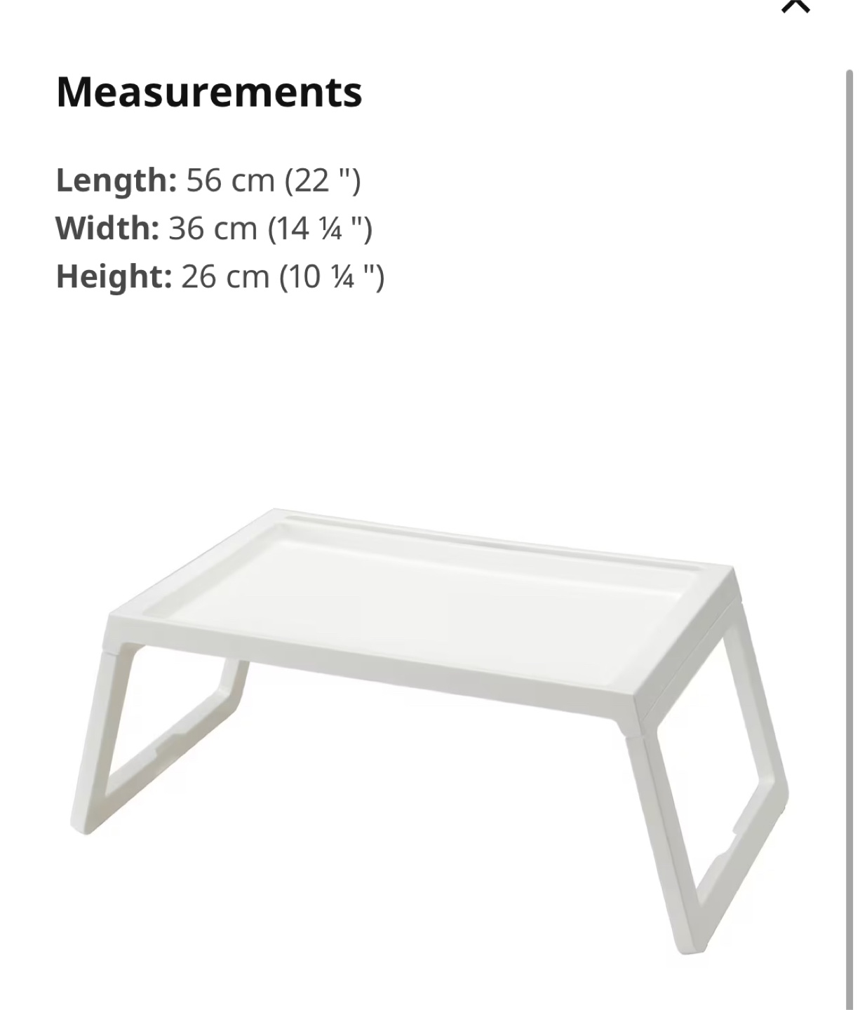 White Foldable Bed Tray / Table on bed - photo 3