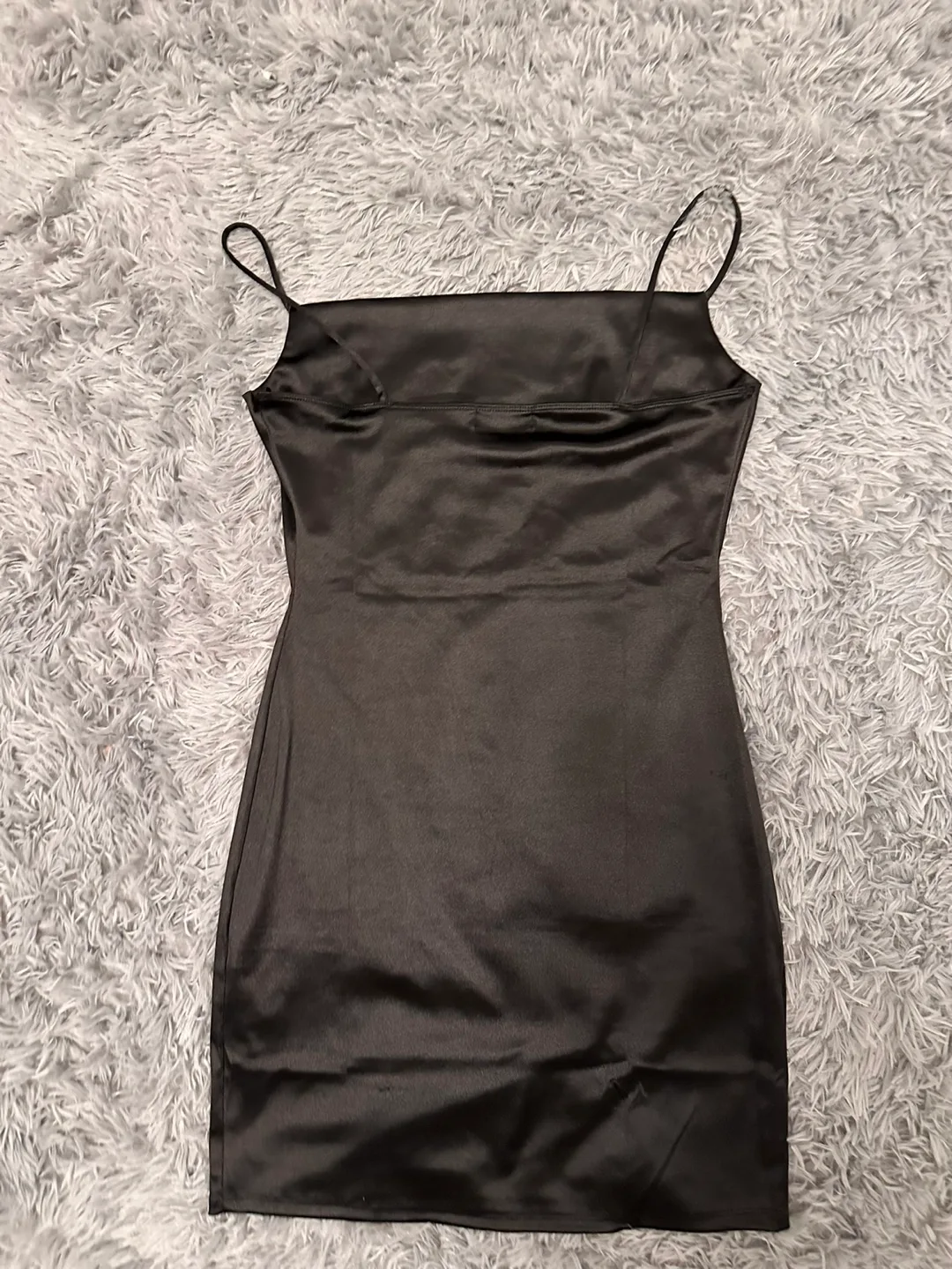 Black Satin Mini Slip Dress image indicator(3)