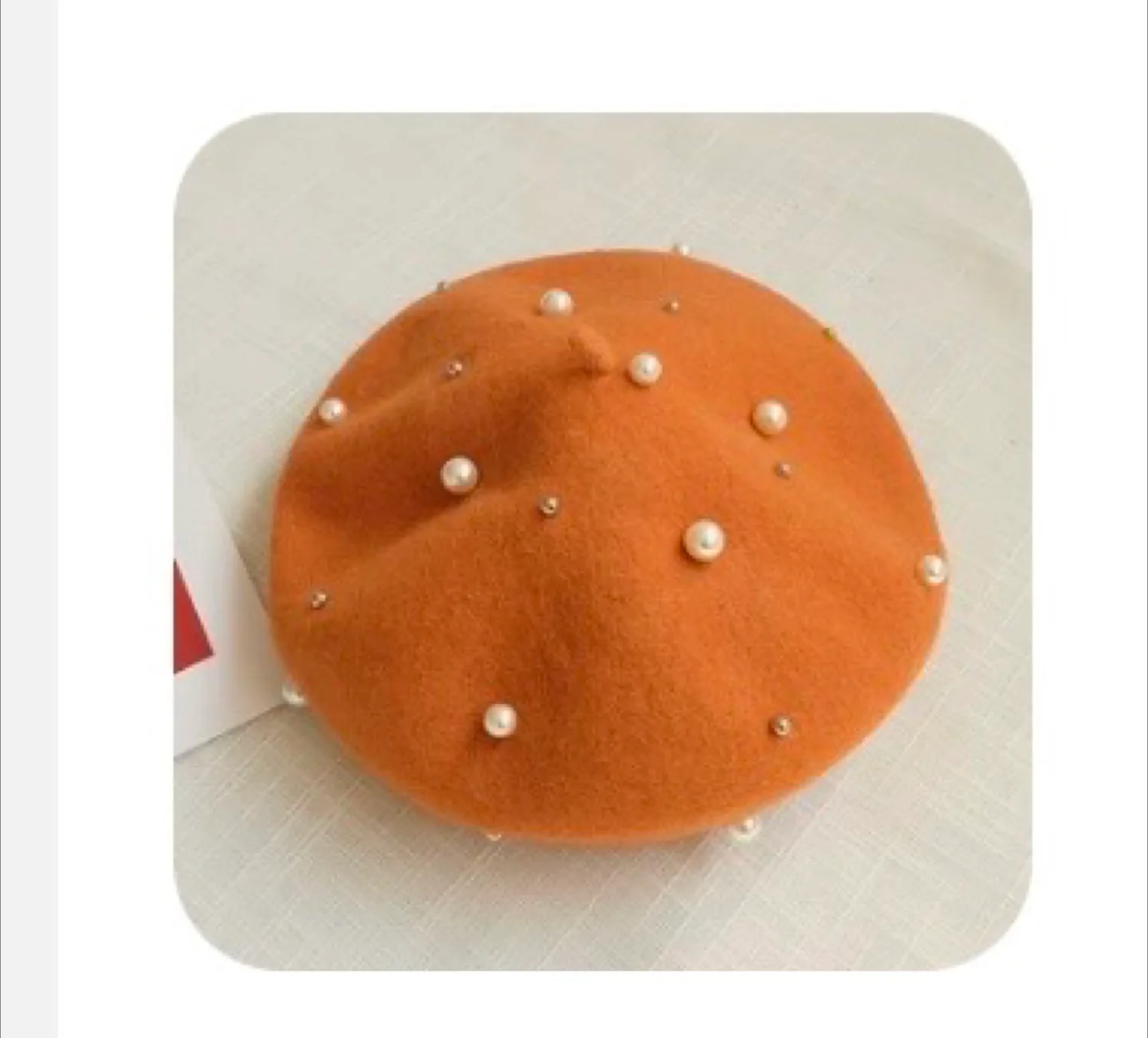 $10 for 2 Wool Beret, pumpkin M, peach pink S thumbnail