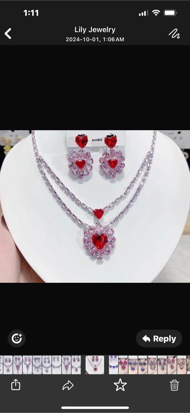 Elegant Cubic Zirconia Necklace and Earrings Set image indicator(10)