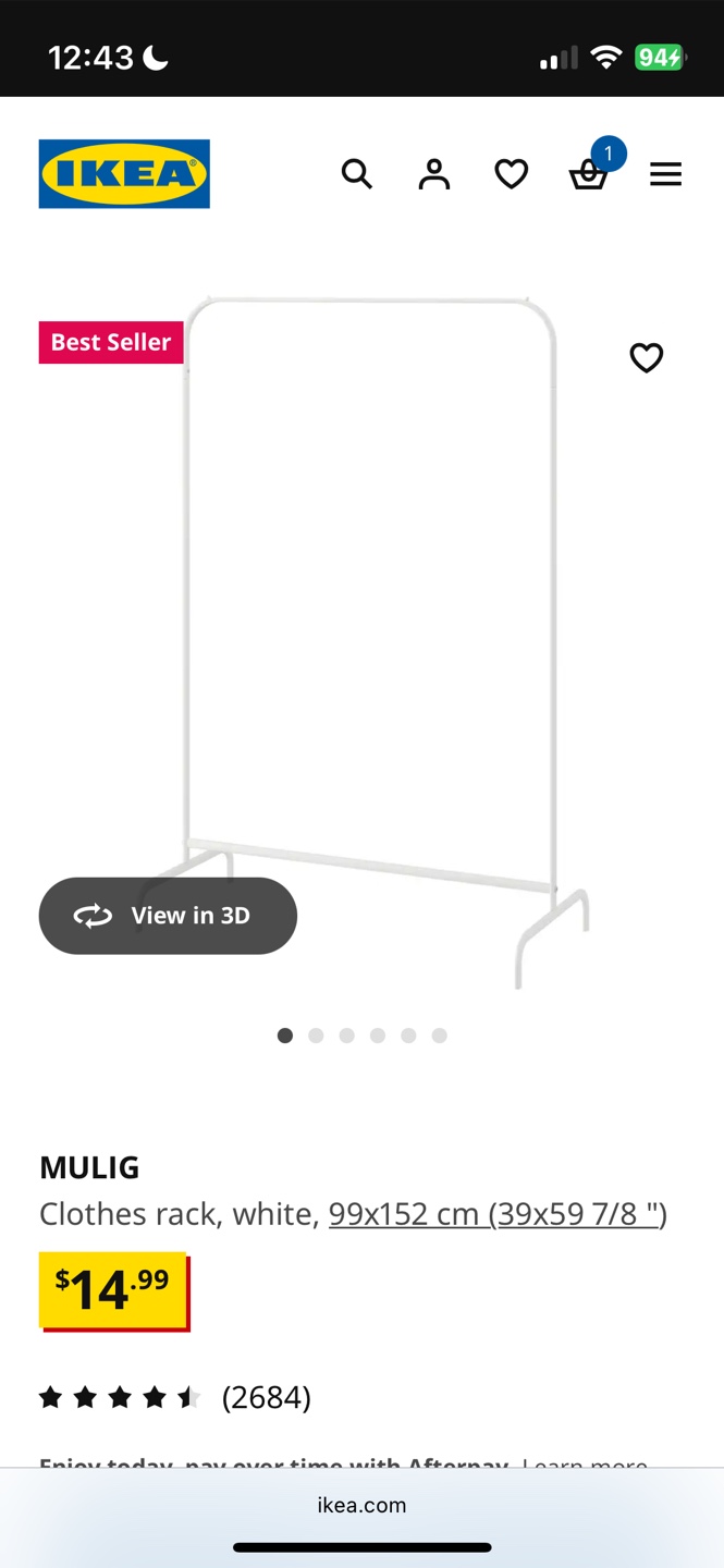 IKEA MULIG Clothes Rack - White