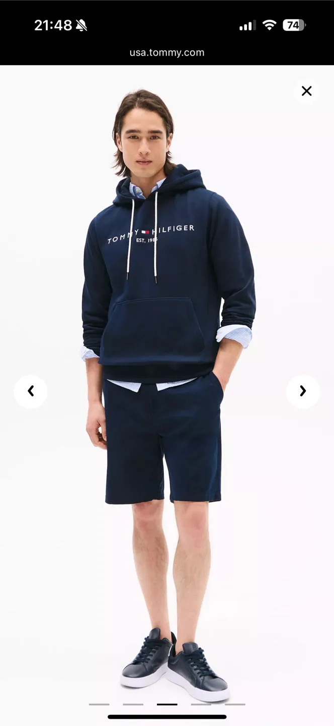 Tommy Hilfiger Navy Blue Hoodie - Men's Size Medium thumbnail