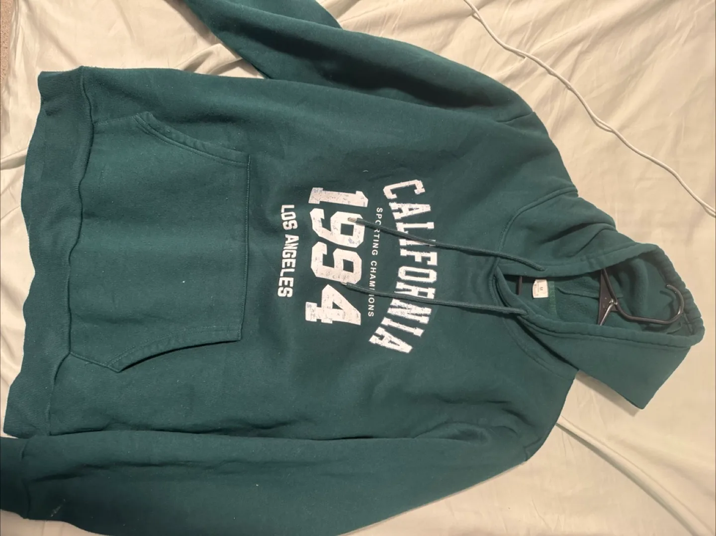 Men's Green Hoodie Size Medium thumbnail