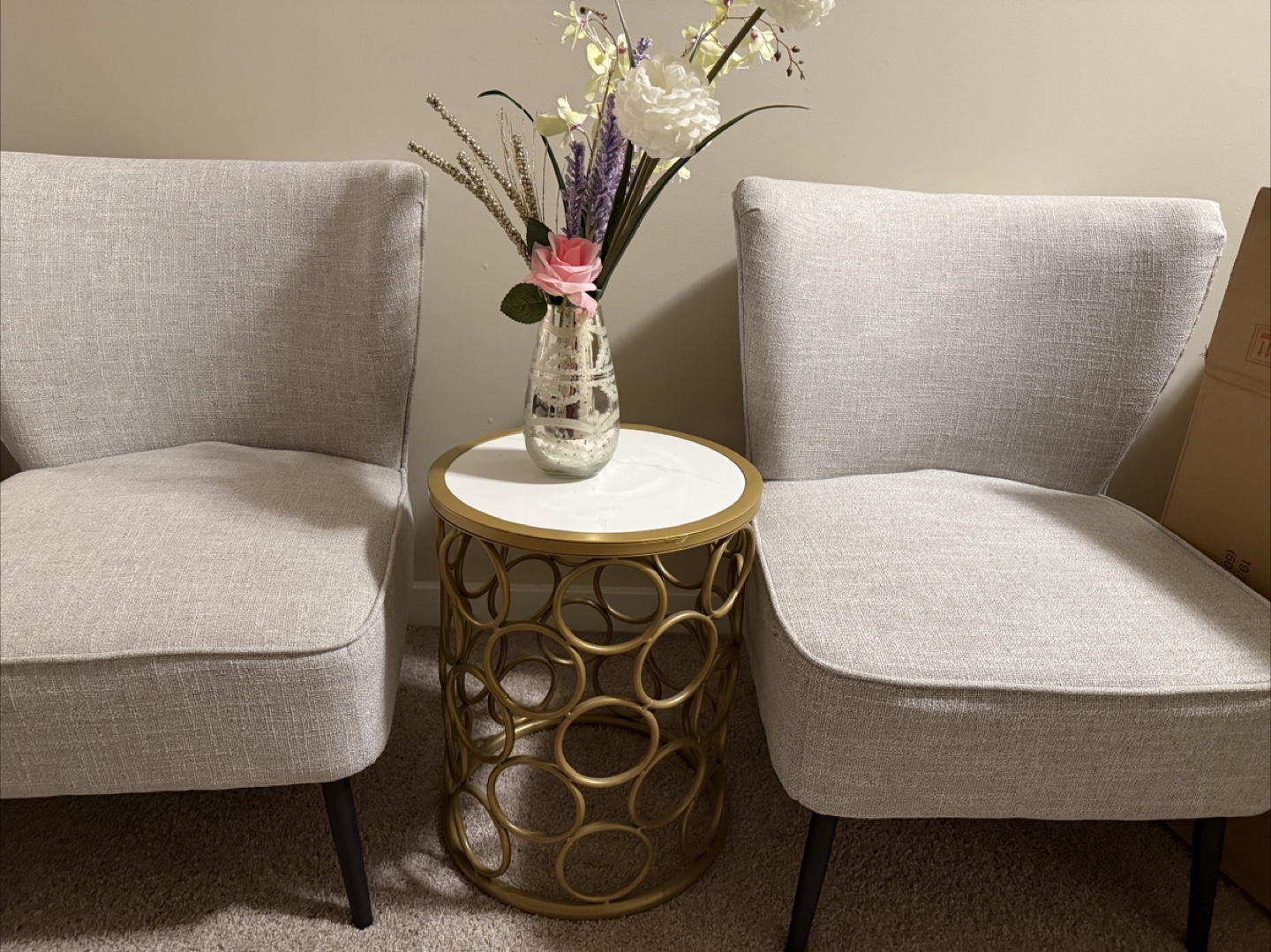 Pair of Light Grey Accent Chairs - photo 2