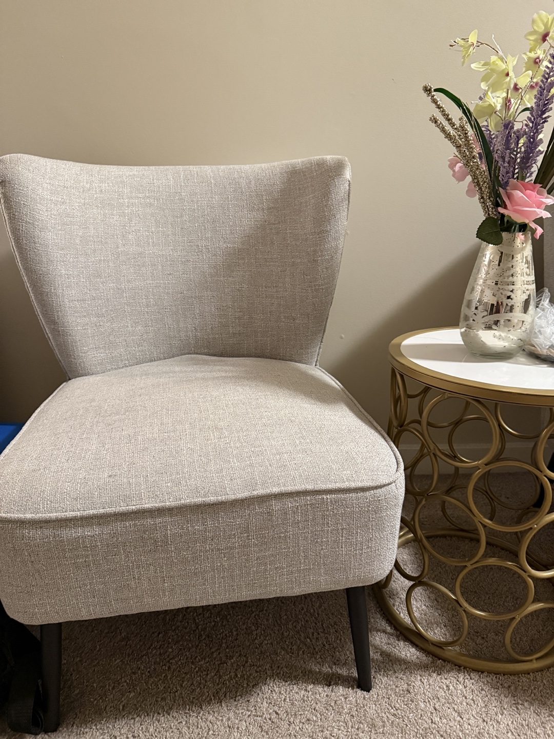 Pair of Light Grey Accent Chairs