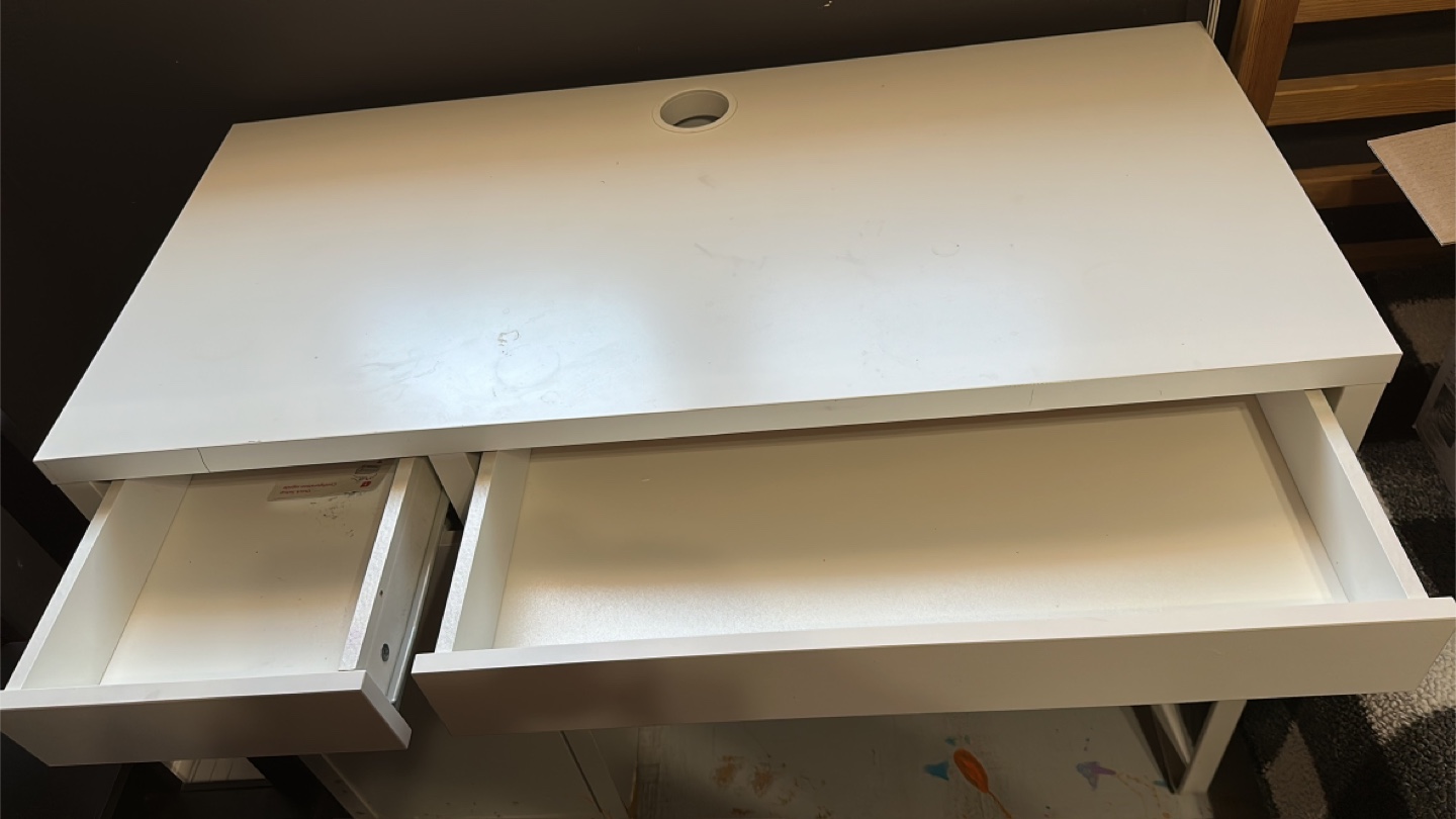White Computer Desk with Drawer - photo 2