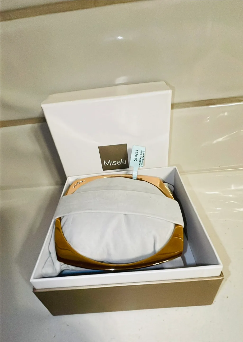 Misaki Rose Gold Bracelet with Crystals thumbnail