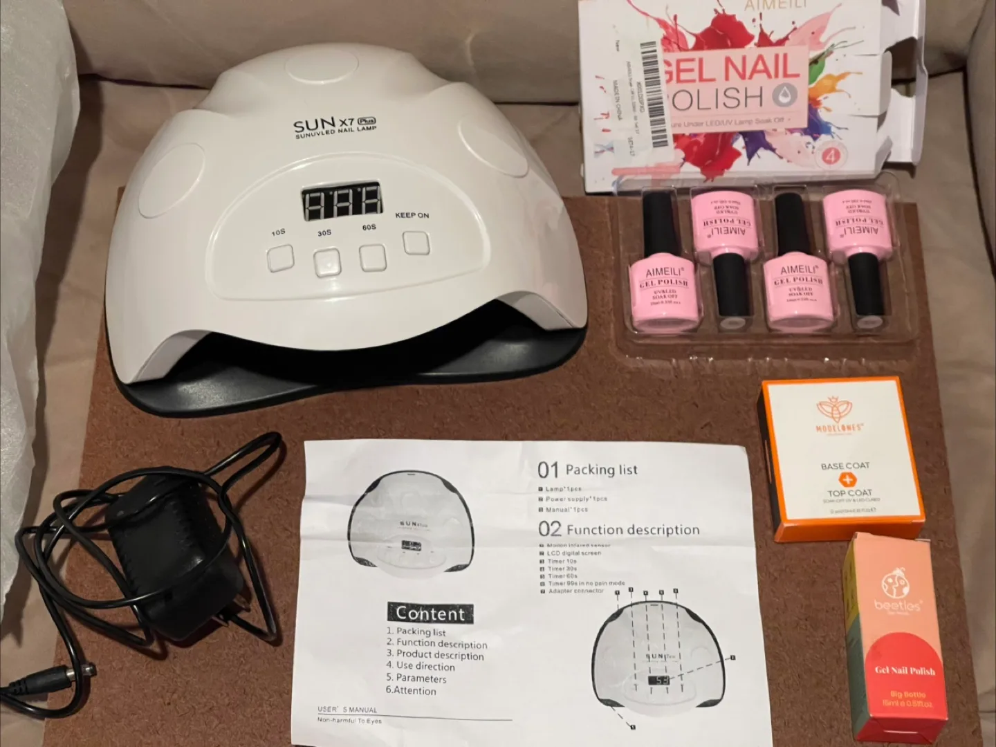 UV LED Gel Nail Dryer with 7 Gel Nail Polishes thumbnail