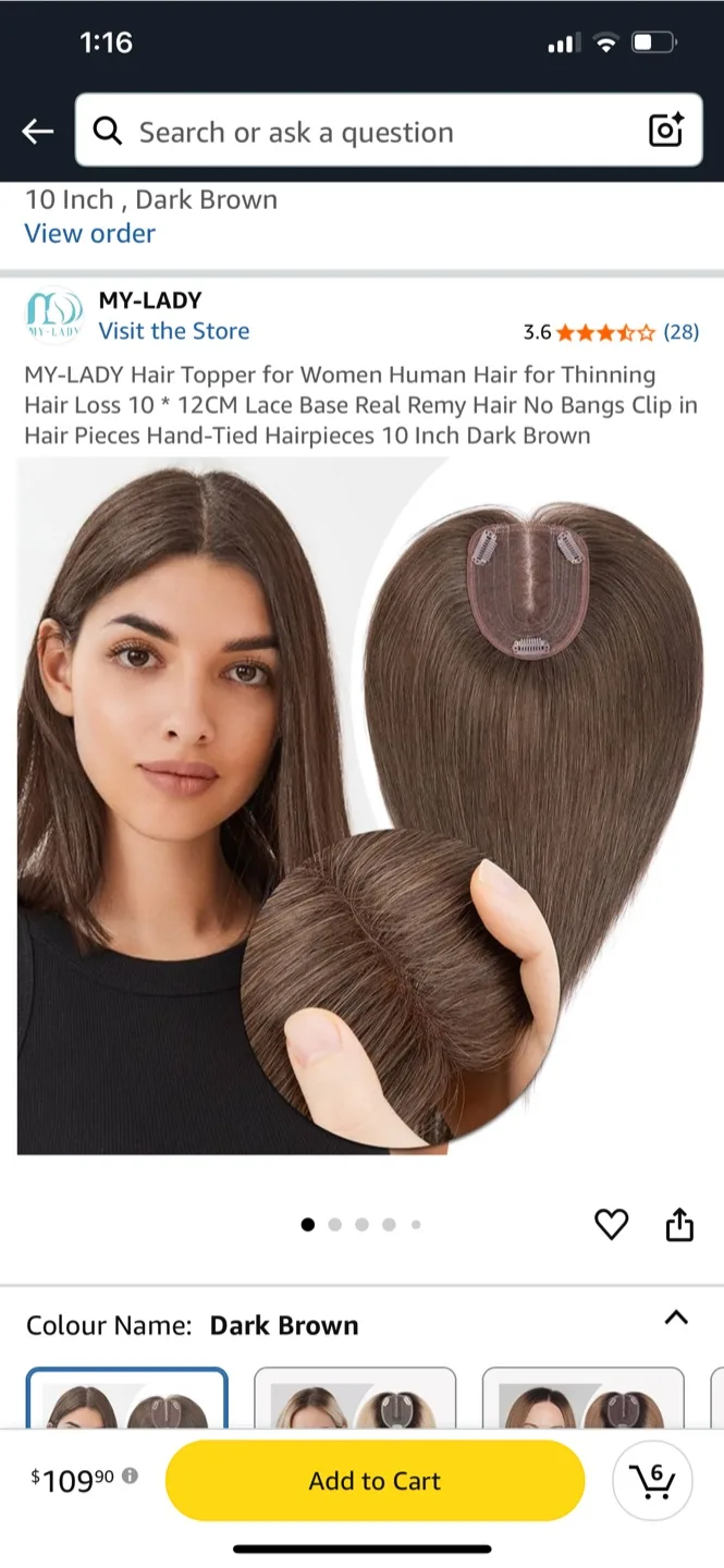 100% human hair topper thumbnail