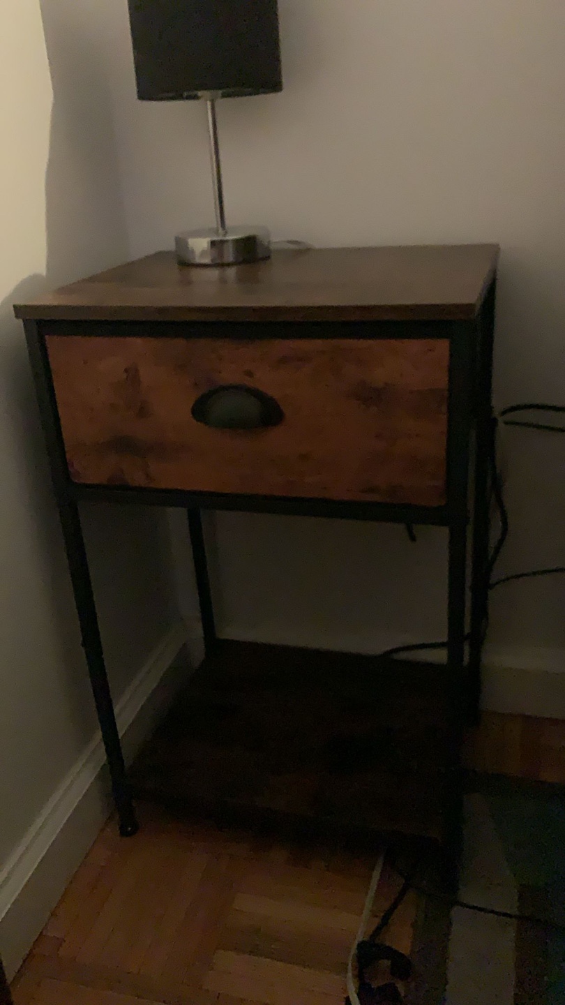 Rustic Industrial Nightstand with Drawer