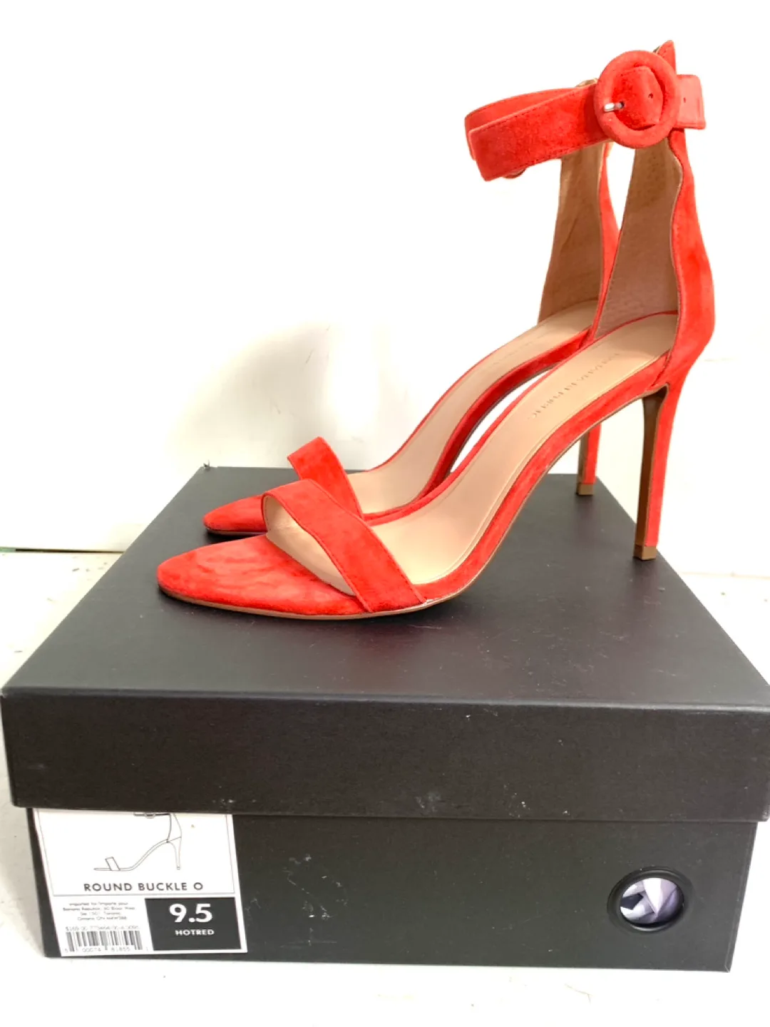 Gorgeous Genuine Suede Heels. Deep blood orange colour size 9.5. image indicator(2)