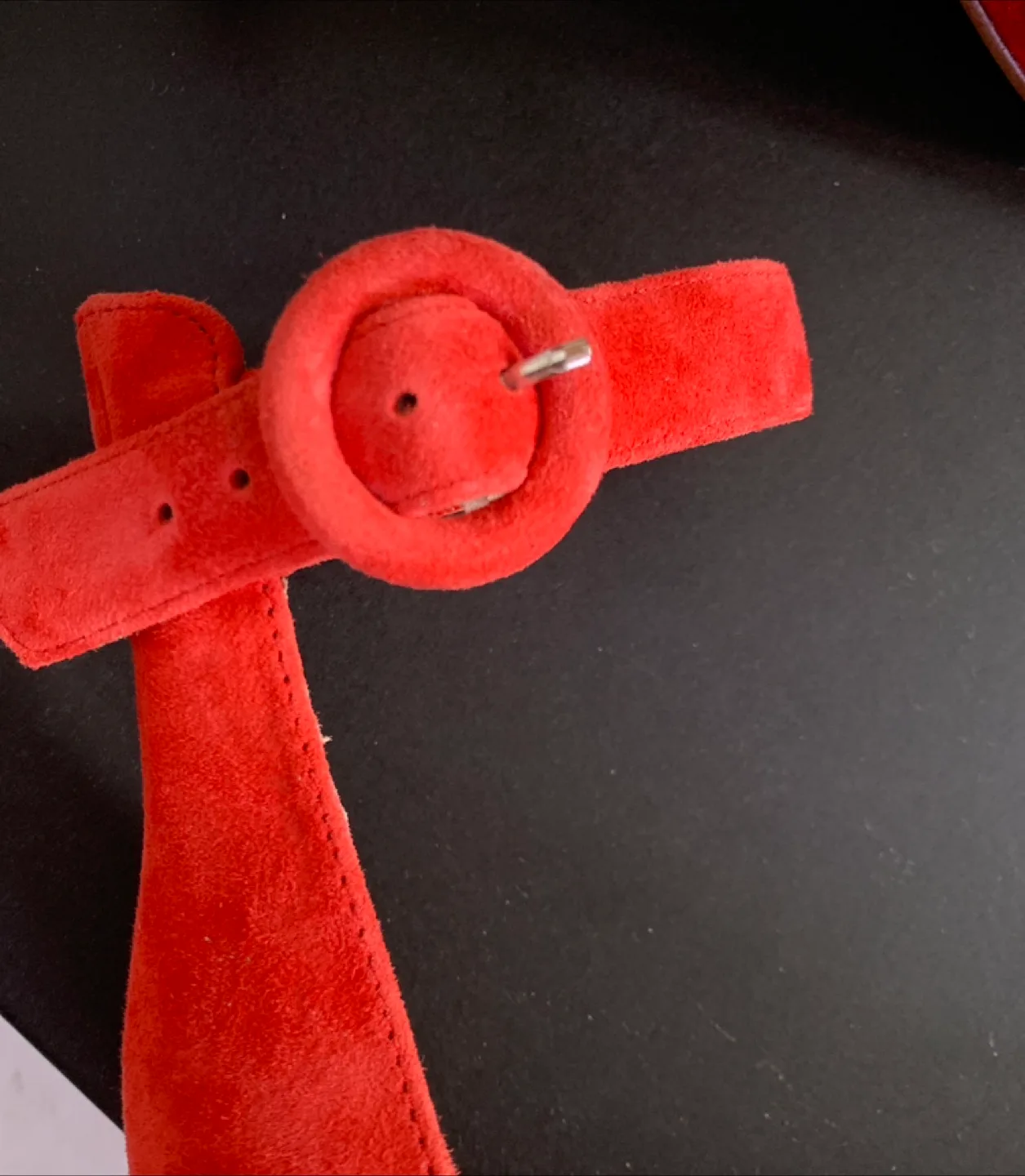 Gorgeous Genuine Suede Heels. Deep blood orange colour size 9.5. image indicator(7)