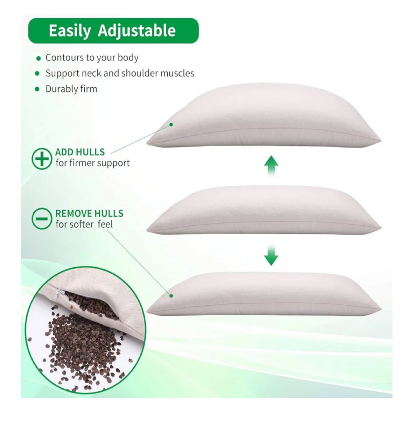 Traditional Japanese Buckwheat Hull Pillow 14" x 20" image indicator(4)