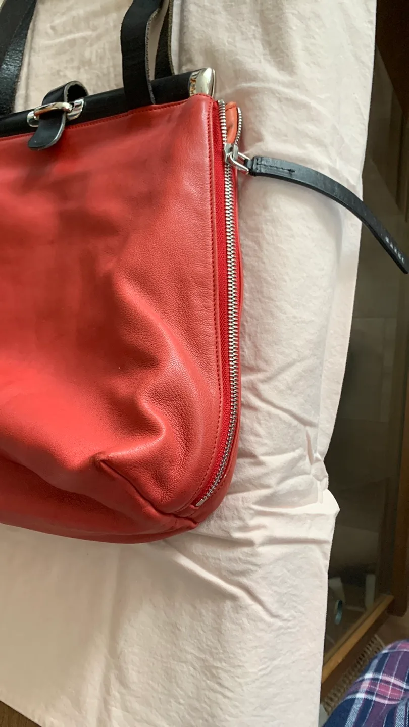 Marni Leather Tote Bag - Red and Black image indicator(5)