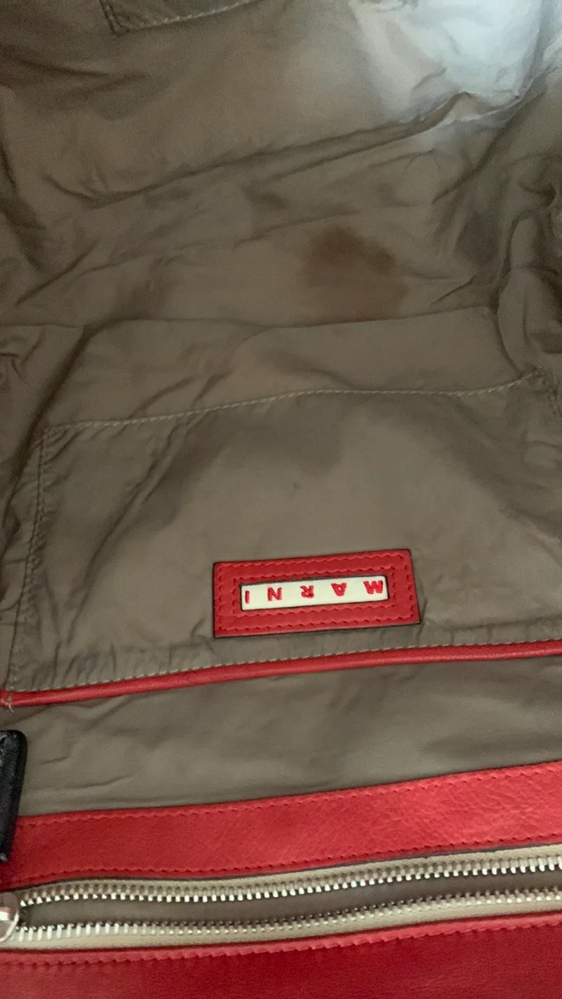 Marni Leather Tote Bag - Red and Black image indicator(7)