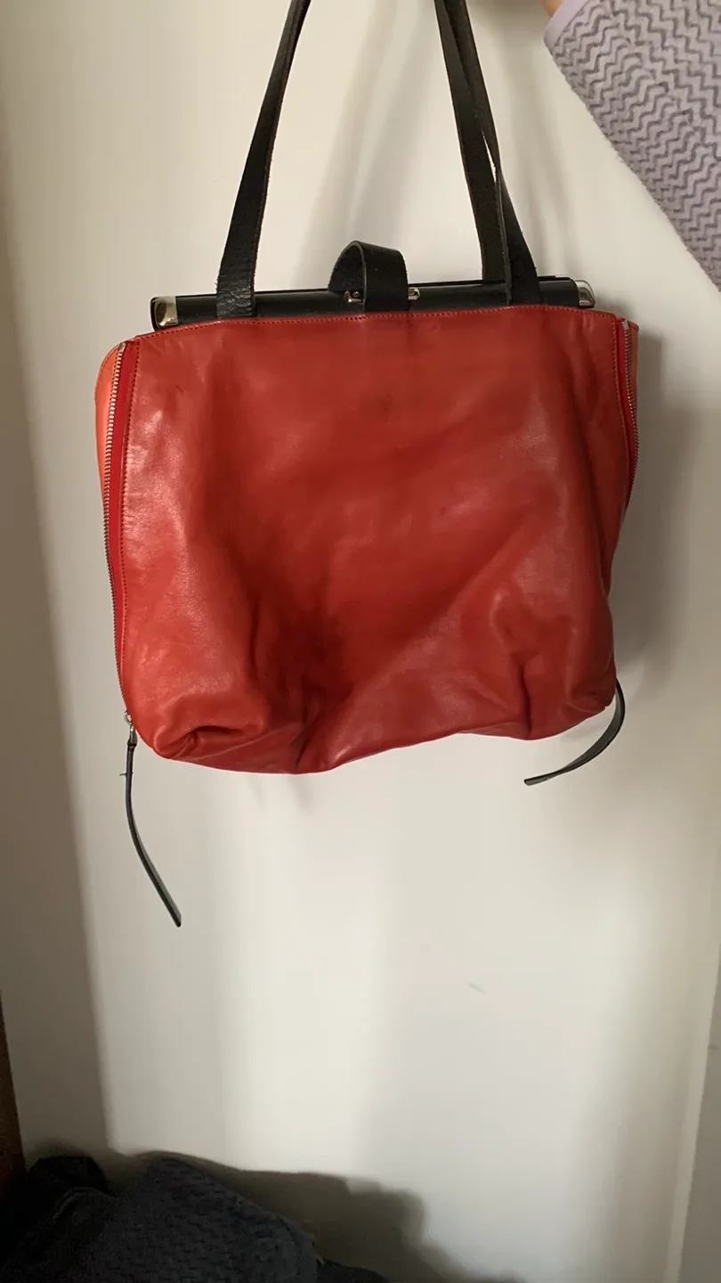 Marni Leather Tote Bag - Red and Black image indicator(10)