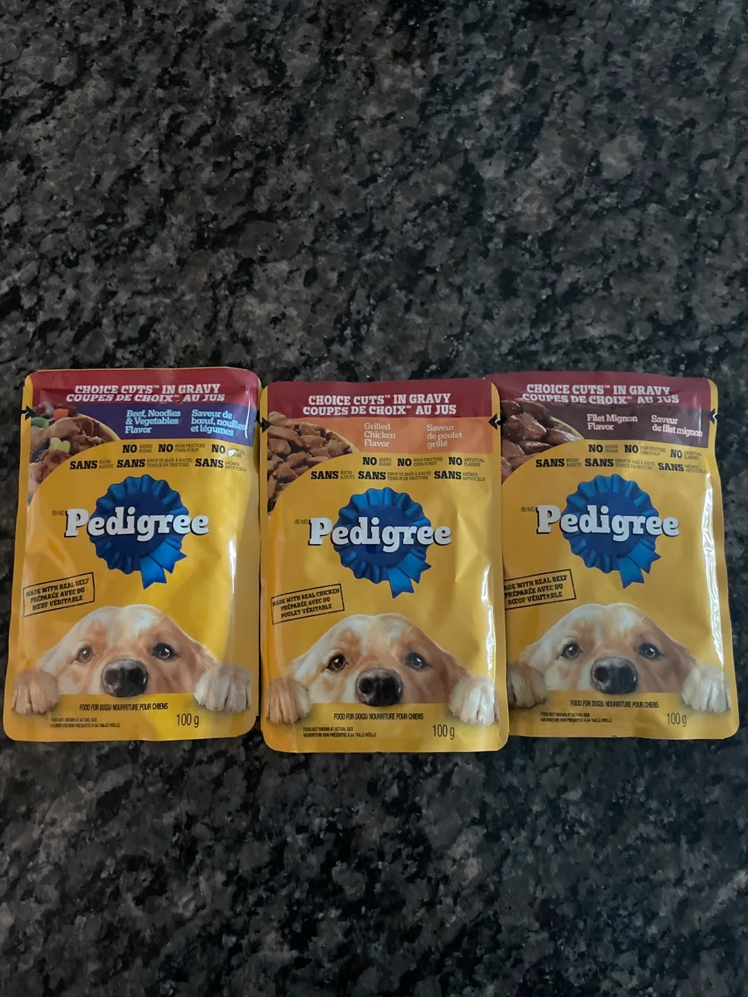 Three 100g Pedigree Choice Cuts in Gravy Pouches for Dogs thumbnail