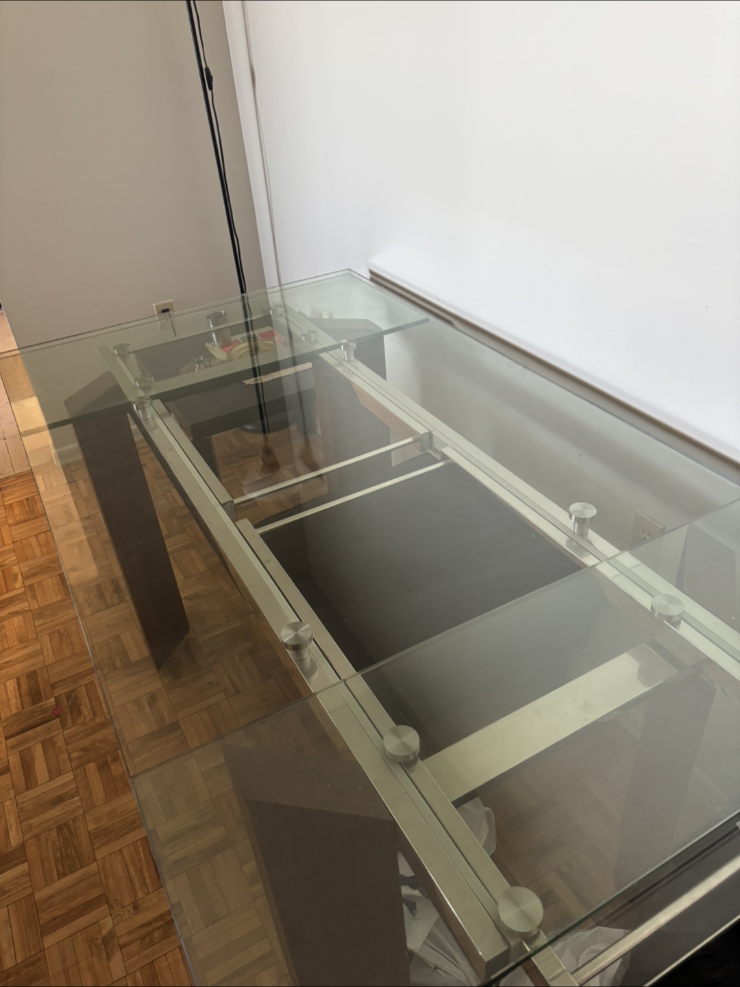 Glass Top Extendable Dining Table - photo 2