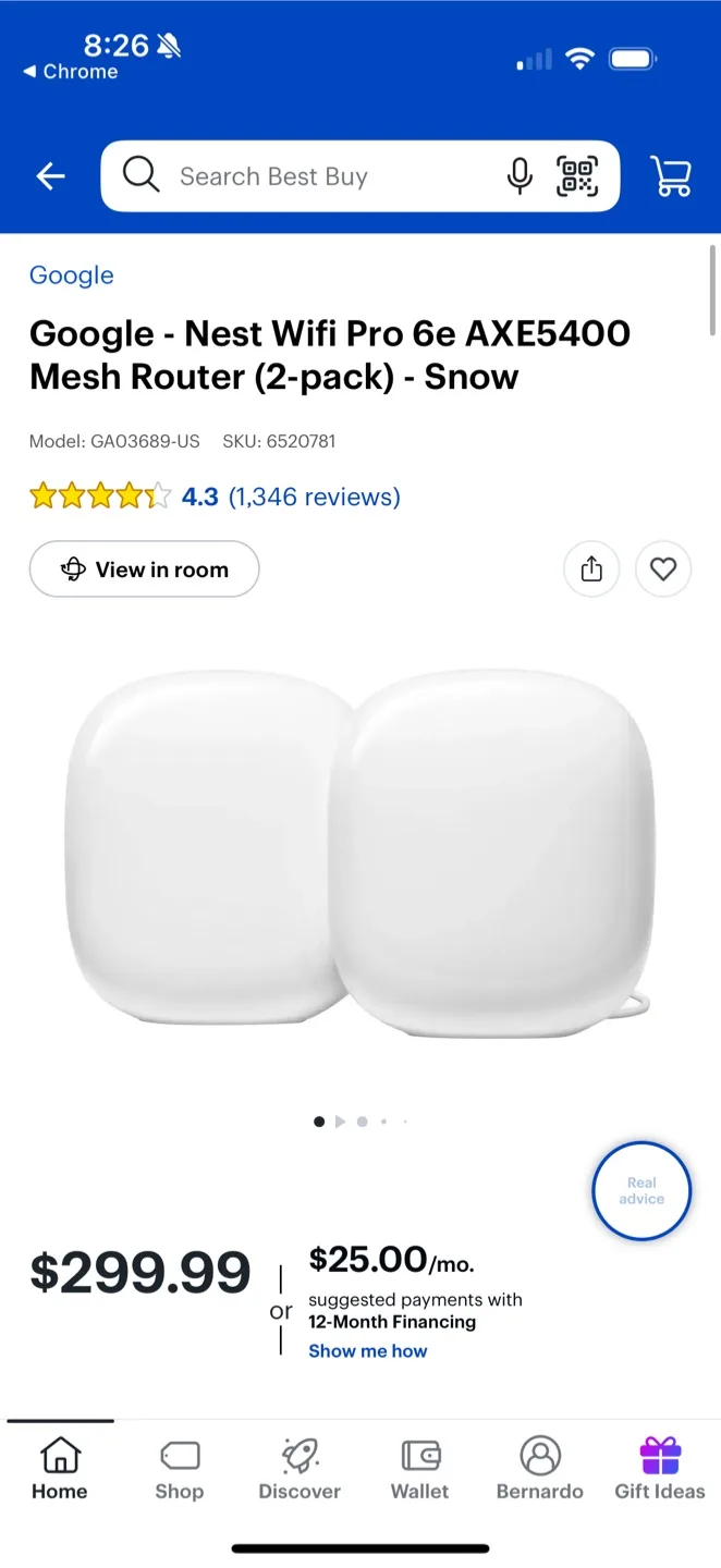 60% off Google Nest Wifi Pro 6e Mesh Router (2-pack) - Snow image indicator(3)