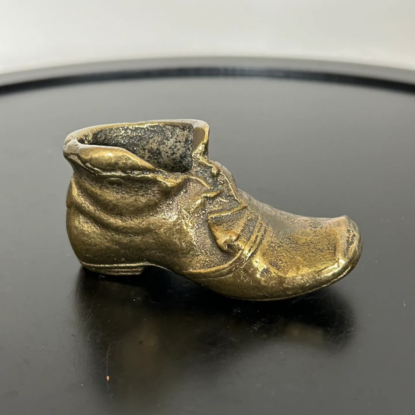 🏒 Vintage British Brass Boot Shoe Decor Paperweight 1,5” thumbnail