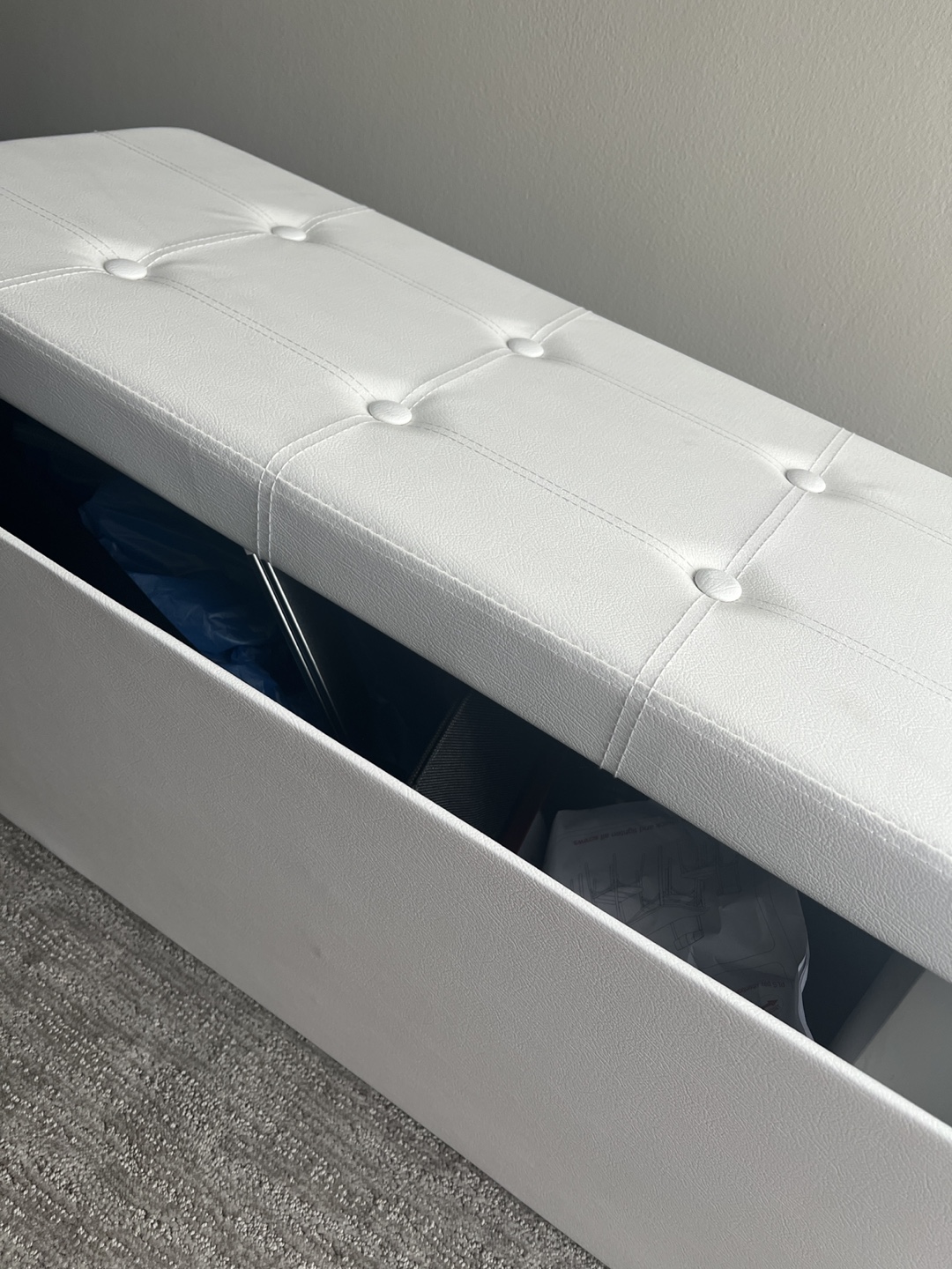 White storage ottoman - photo 3