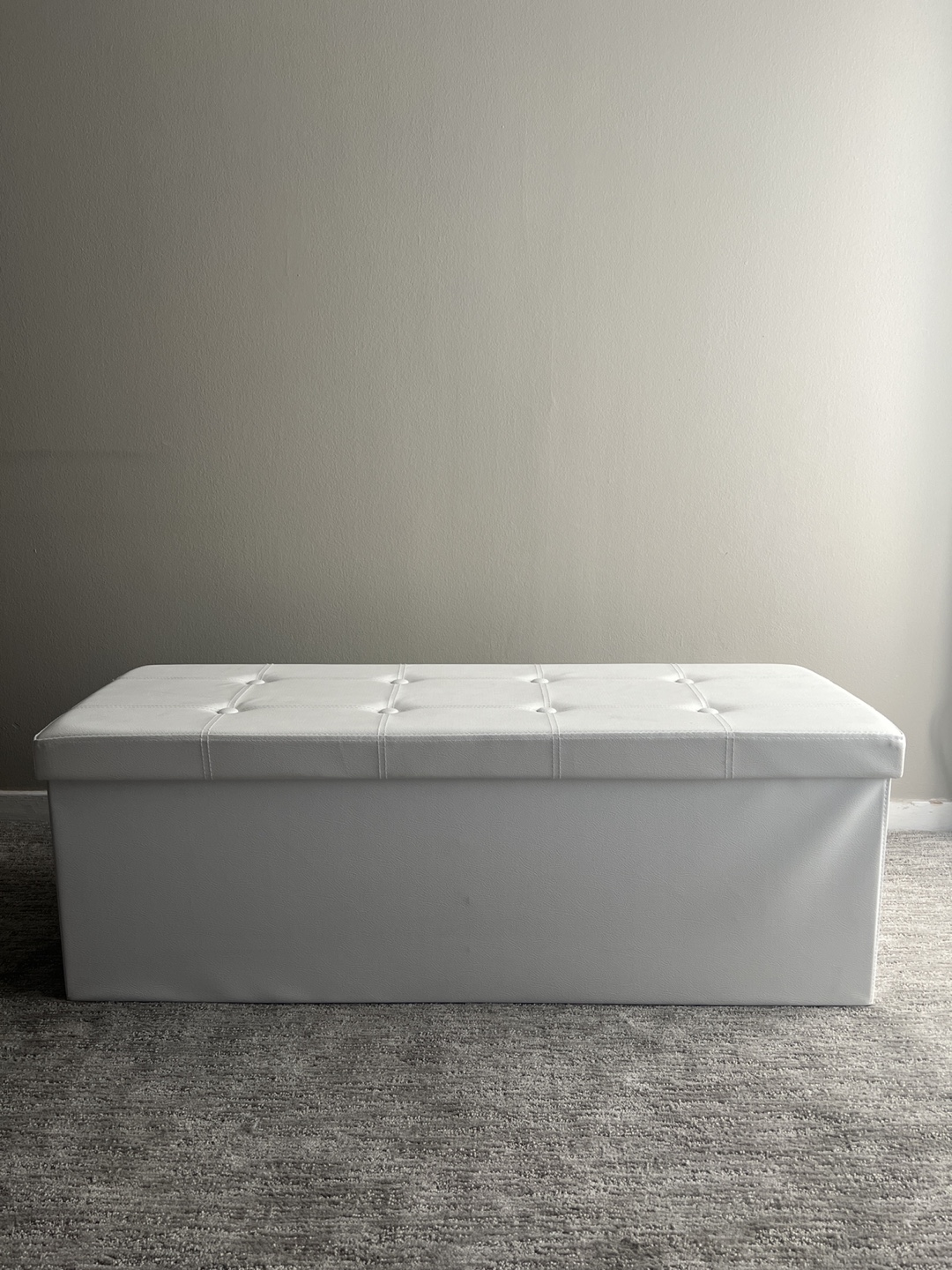 White storage ottoman