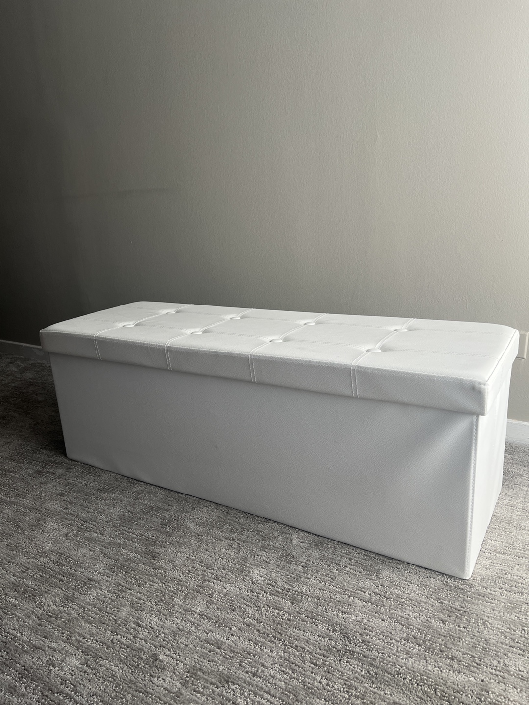 White storage ottoman - photo 2