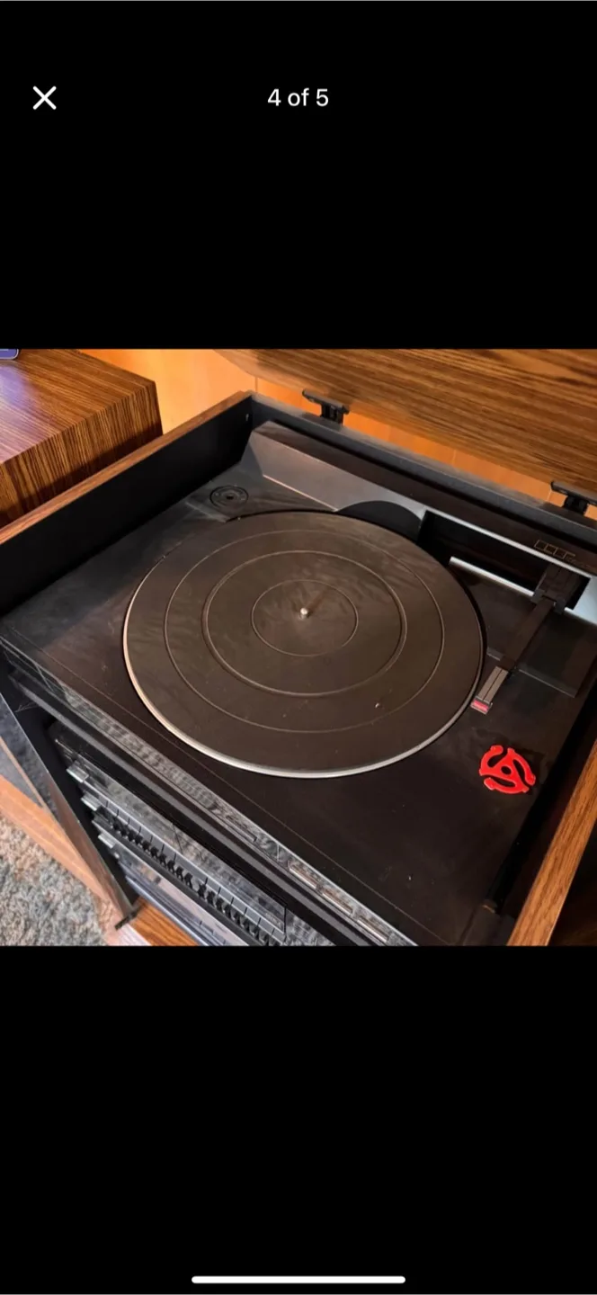 Vintage Mitsubishi Stereo System with Speakers and Turntable image indicator(3)