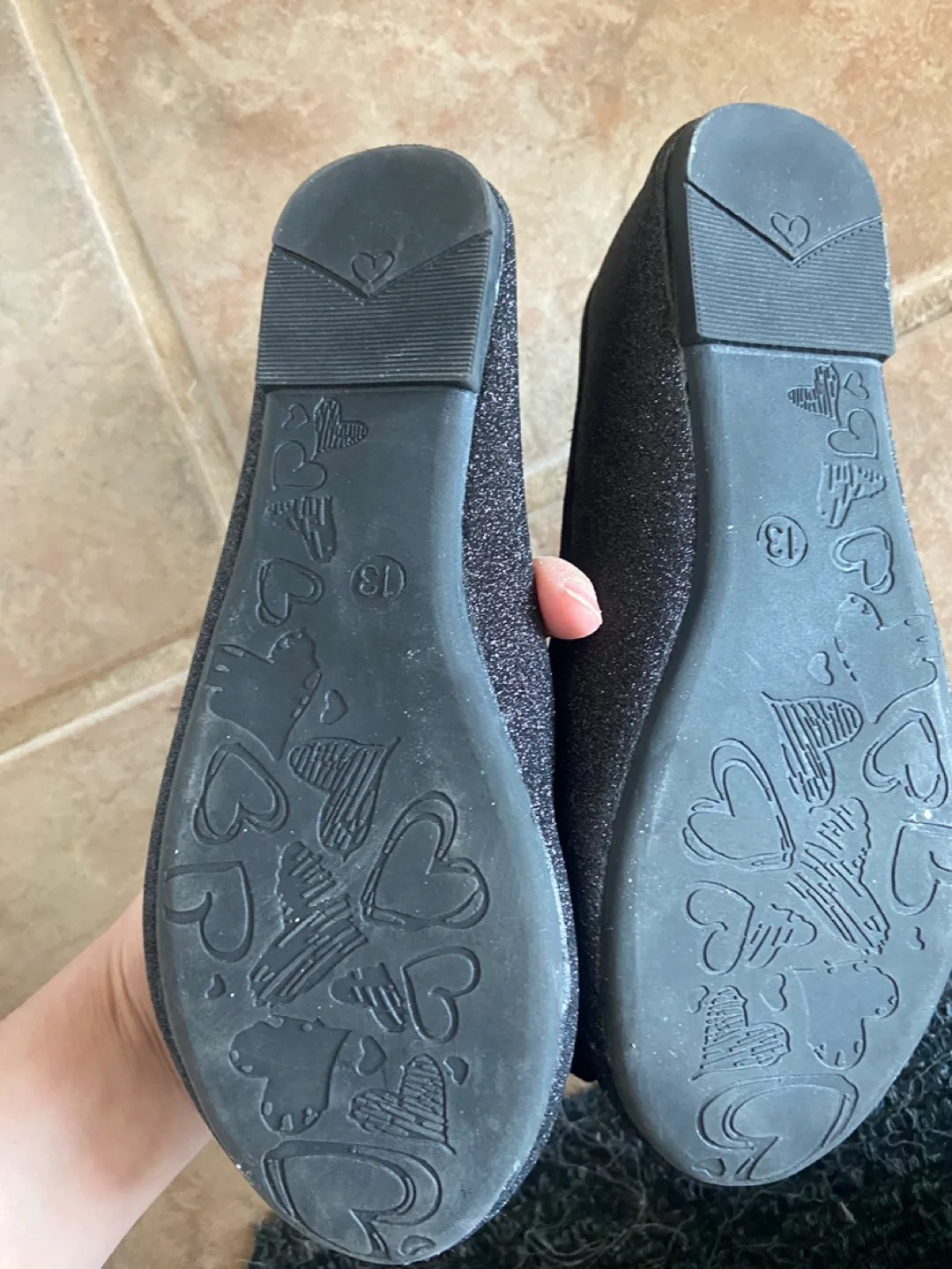 Girls' Black Glitter Mary Janes Size 13 image indicator(3)