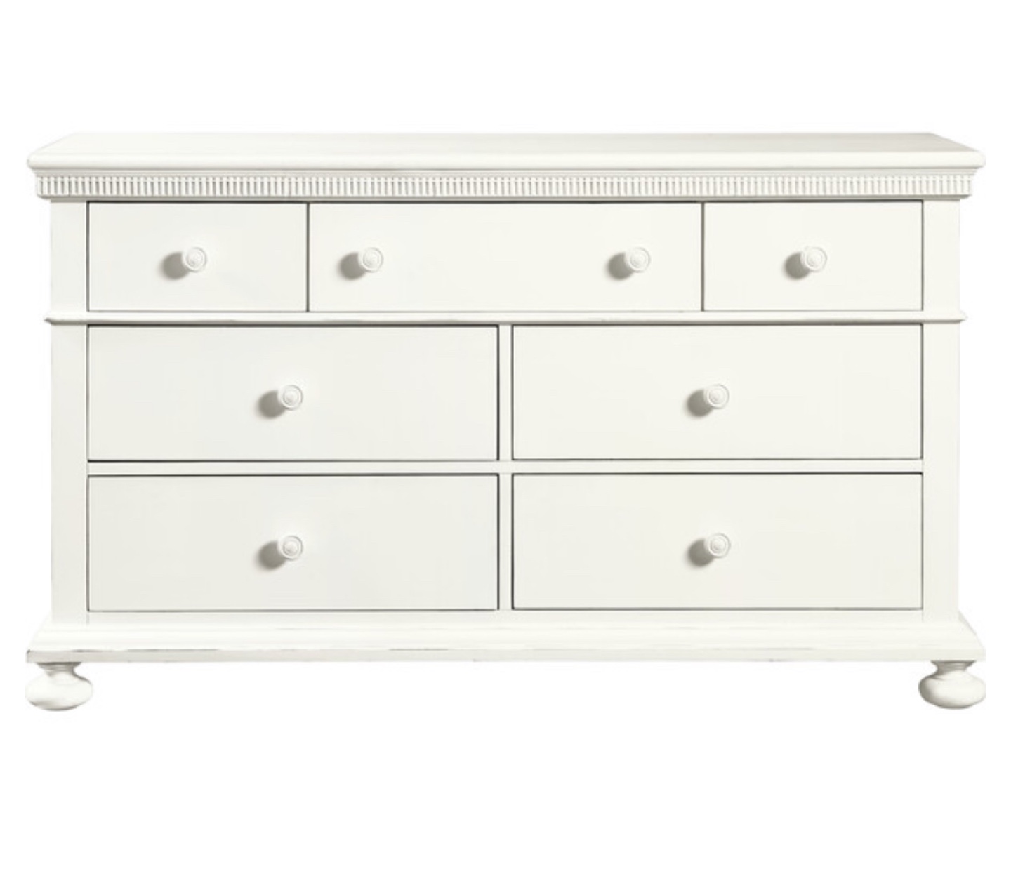 White Wooden Dresser with Seven Drawers - photo 2