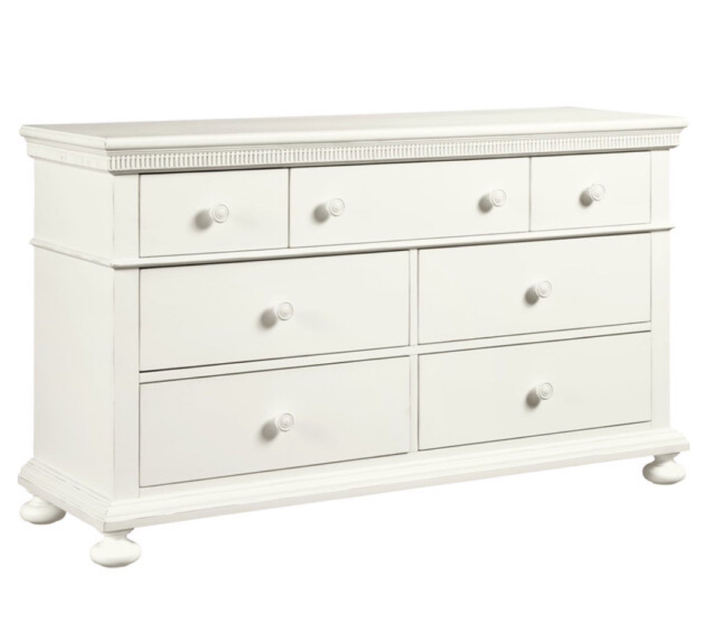 White Wooden Dresser with Seven Drawers - photo 3