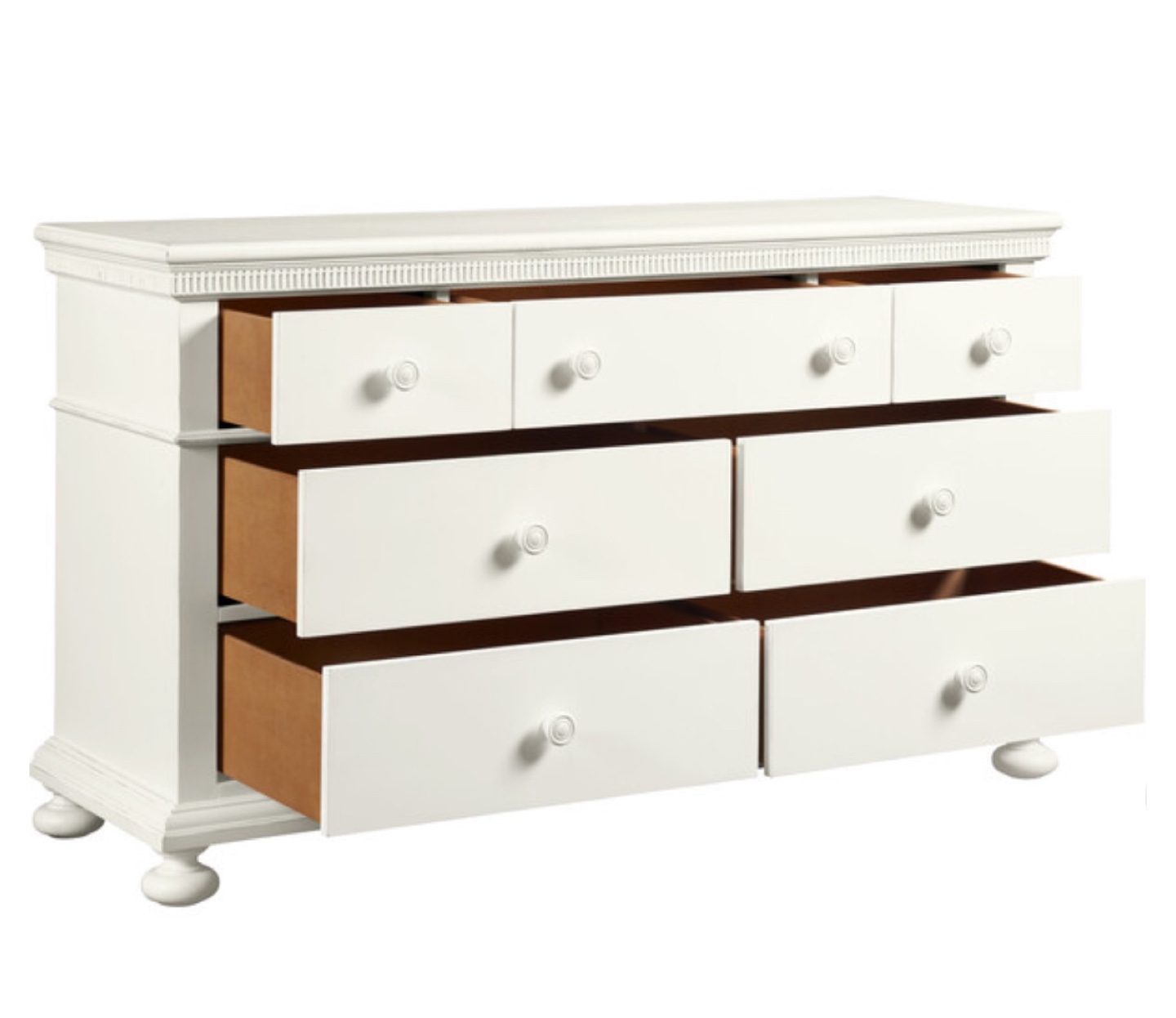 White Wooden Dresser with Seven Drawers - photo 4