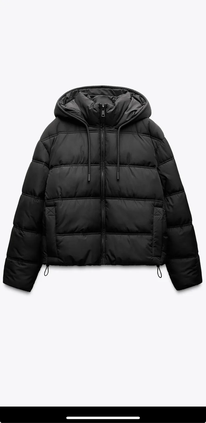 Zara Black Puffer Jacket thumbnail