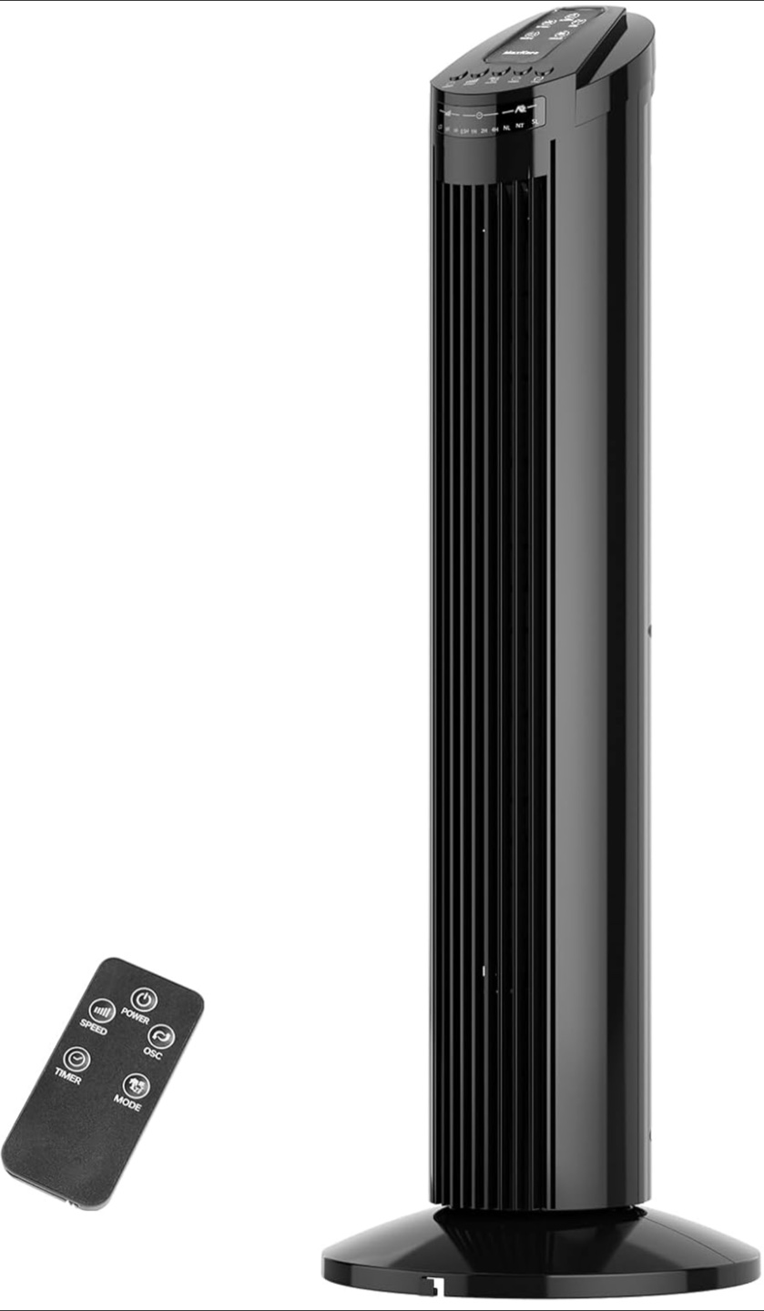Summer is here!! Black Oscillating Tower Fan with Remote
